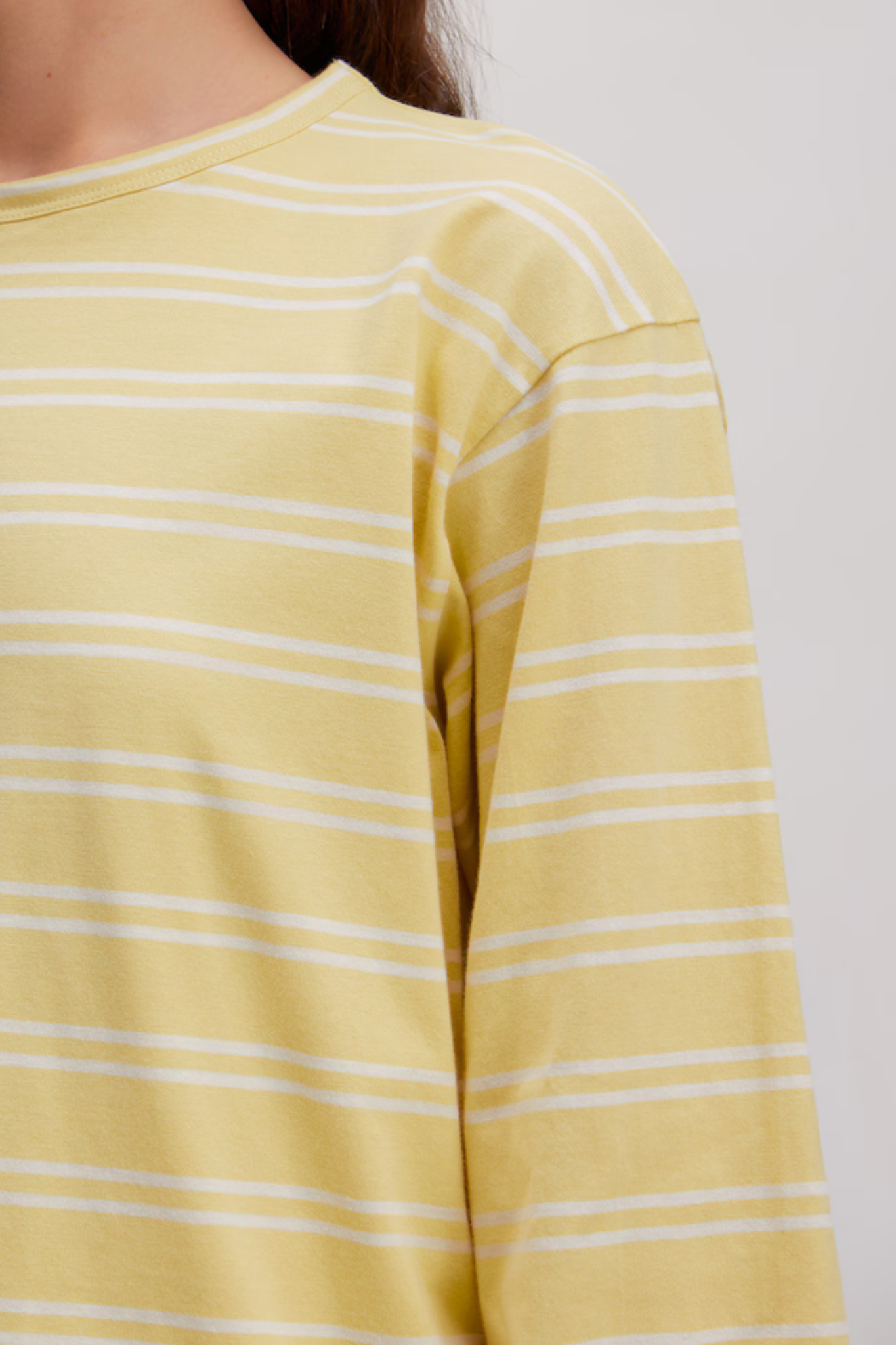 VERLEE LONGSLEEVE - STRIPES: DUSTY YELLOW + EGRET