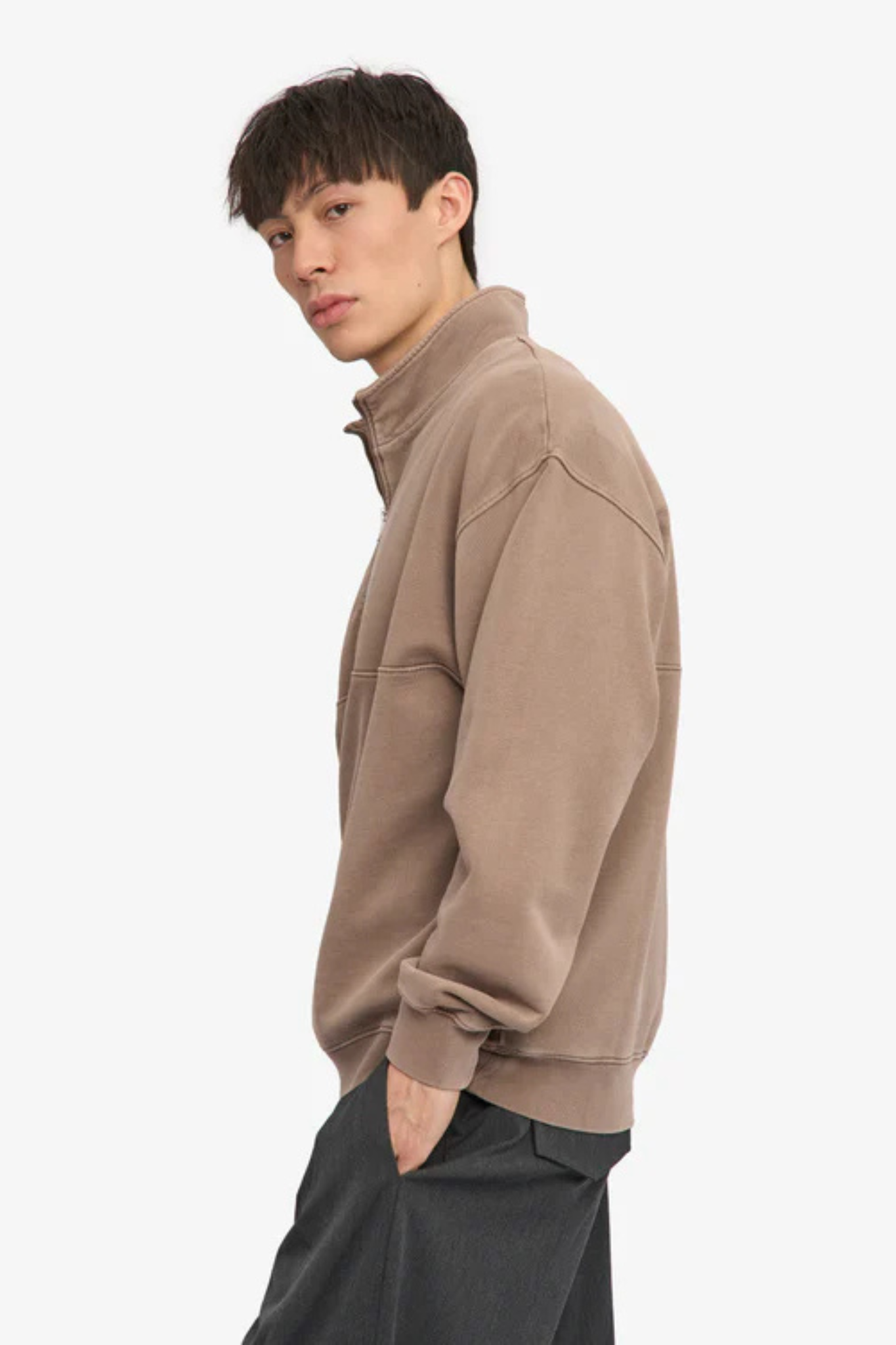 ORGANIC QUARTER ZIP - FADED KHAKI