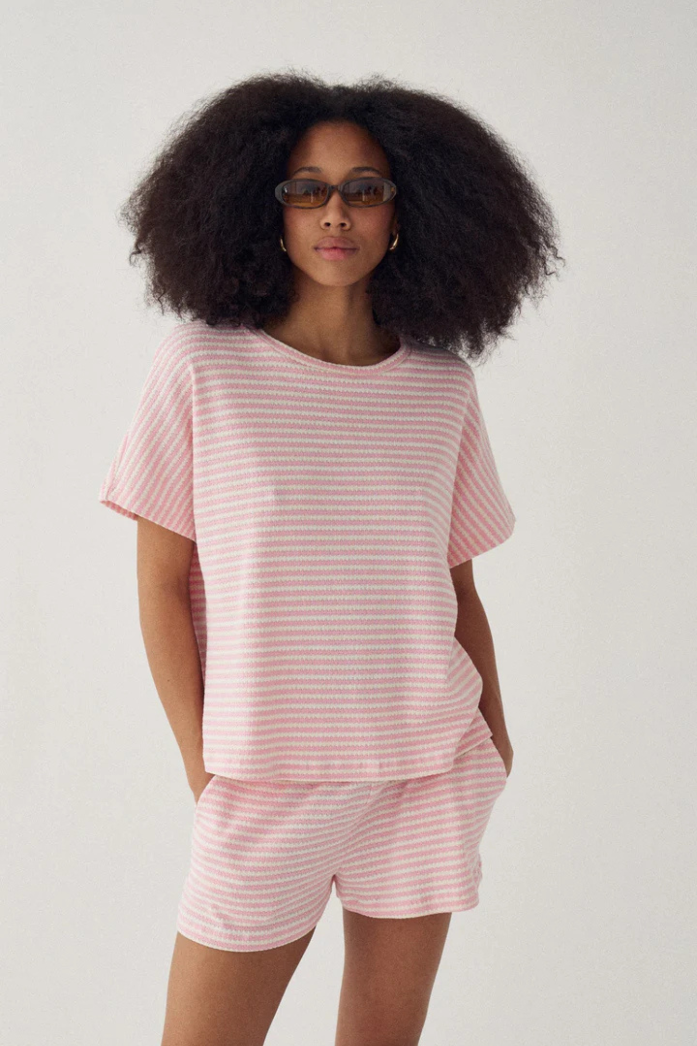 MALEAH TOP - DANNI BLUSH STRIPE