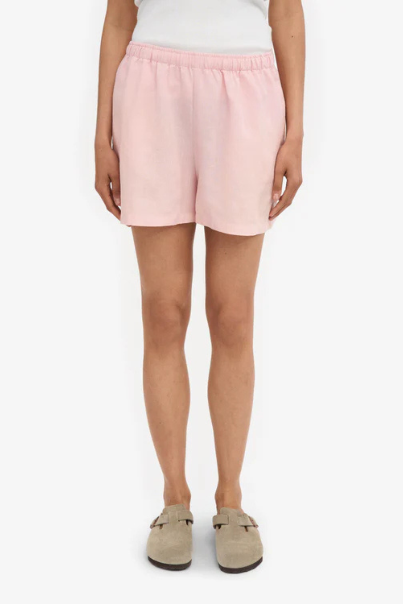 LINEN SHORTS - FADED PINK