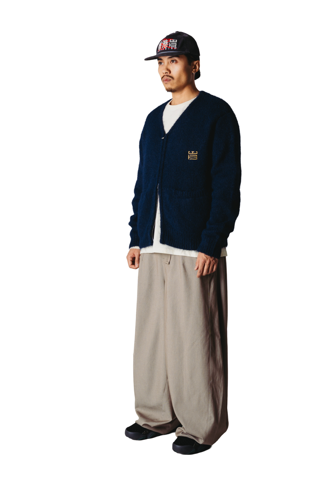 KOON ZIP TIGER CARDIGAN - NAVY