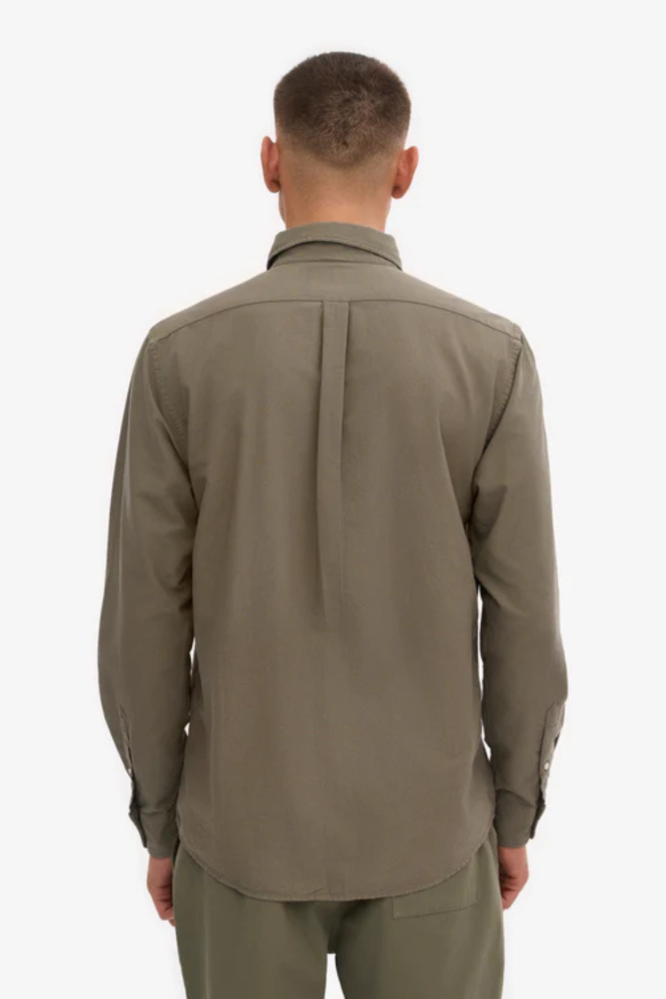 ORGANIC BUTTON DOWN SHIRT - DUSTY OLIVE