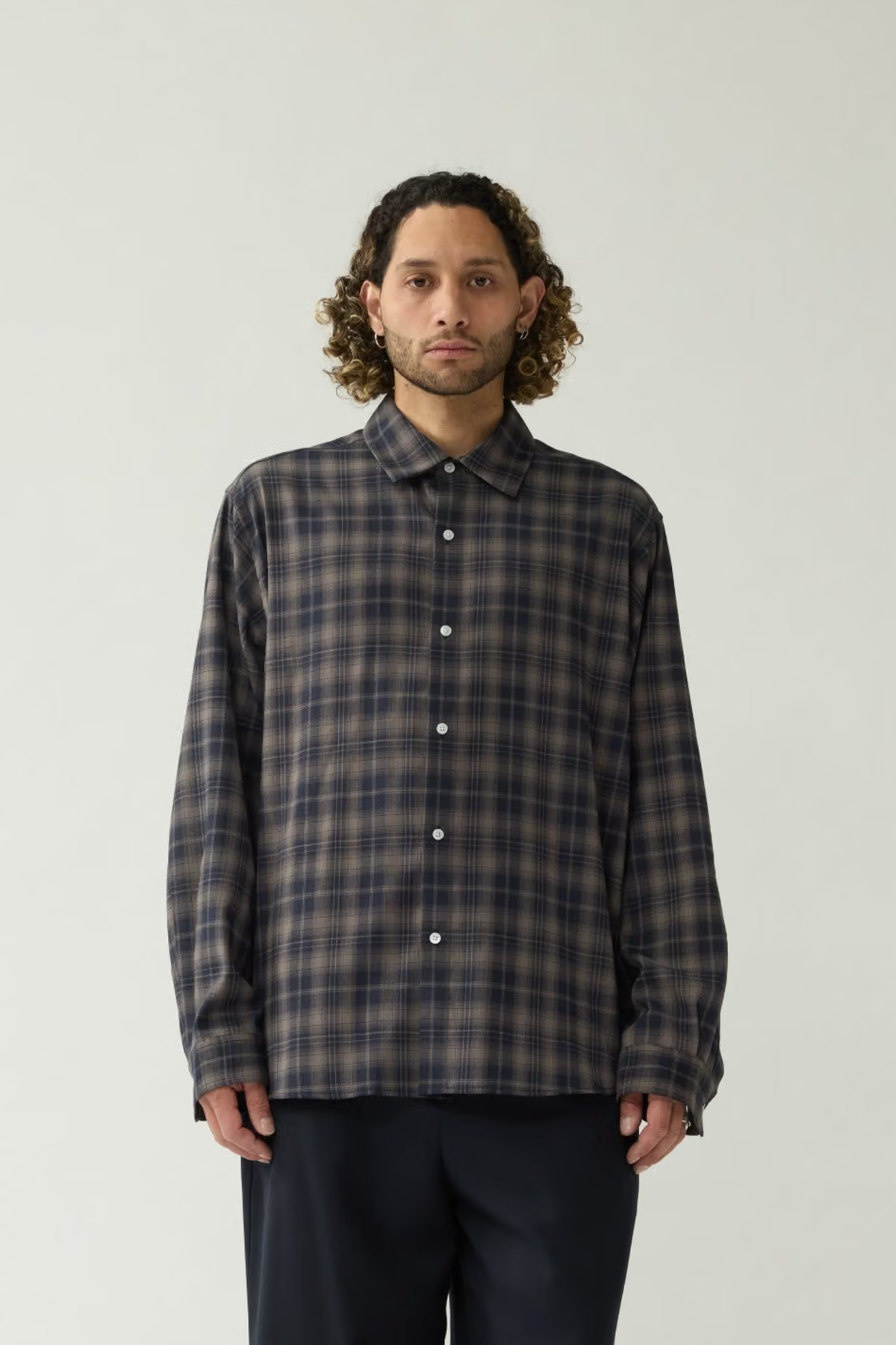 BEACH SHIRT CHECK - NIGHT/GREY CHECK