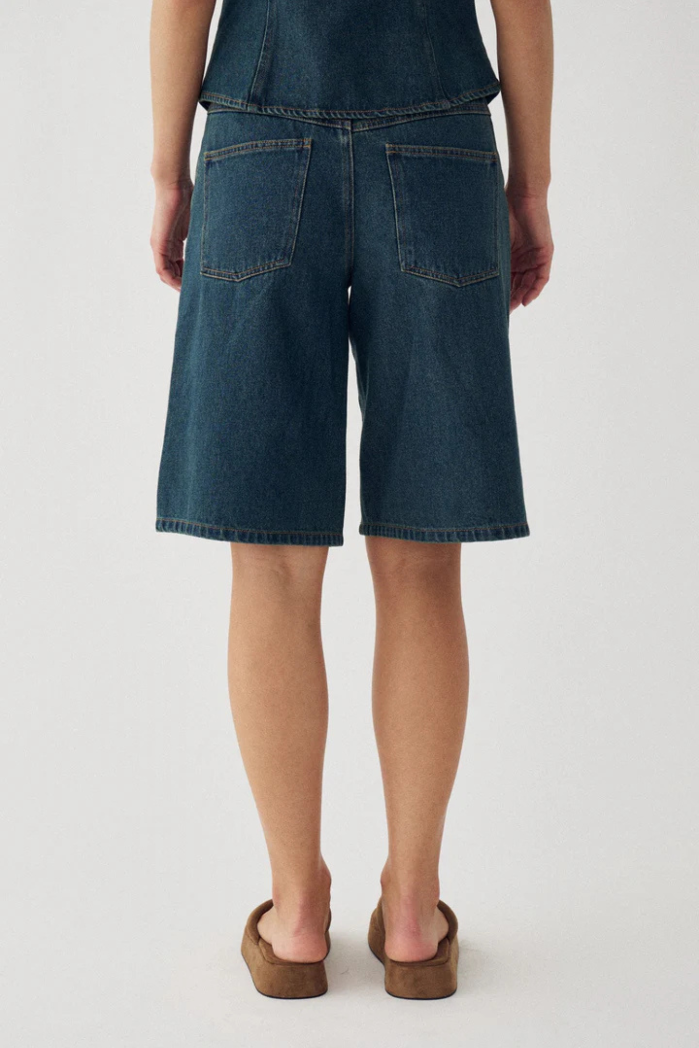 KATY MW JORTS SHORTS - VINTAGE BLUE WASH