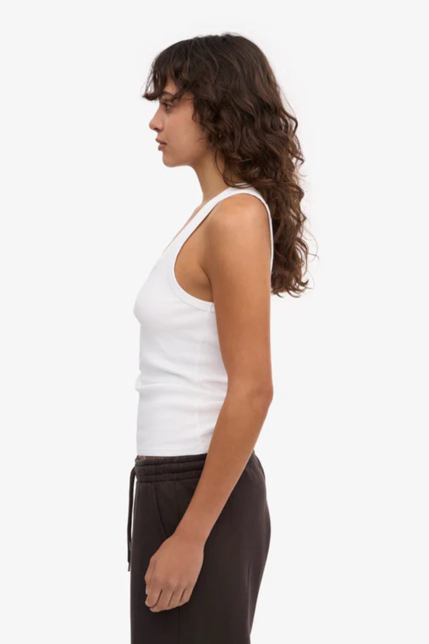 ORGANIC RIB TANK TOP WOMEN - OPTICAL WHITE