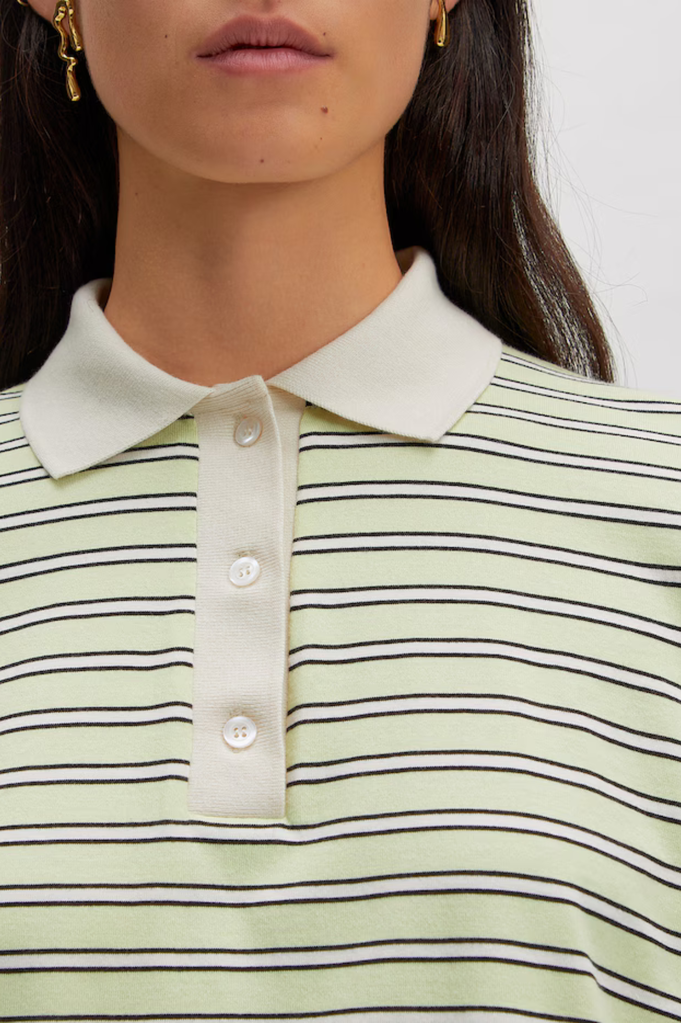 CINDY LONGSLEEVE - STRIPES: SEEDING, BLACK, EGRET