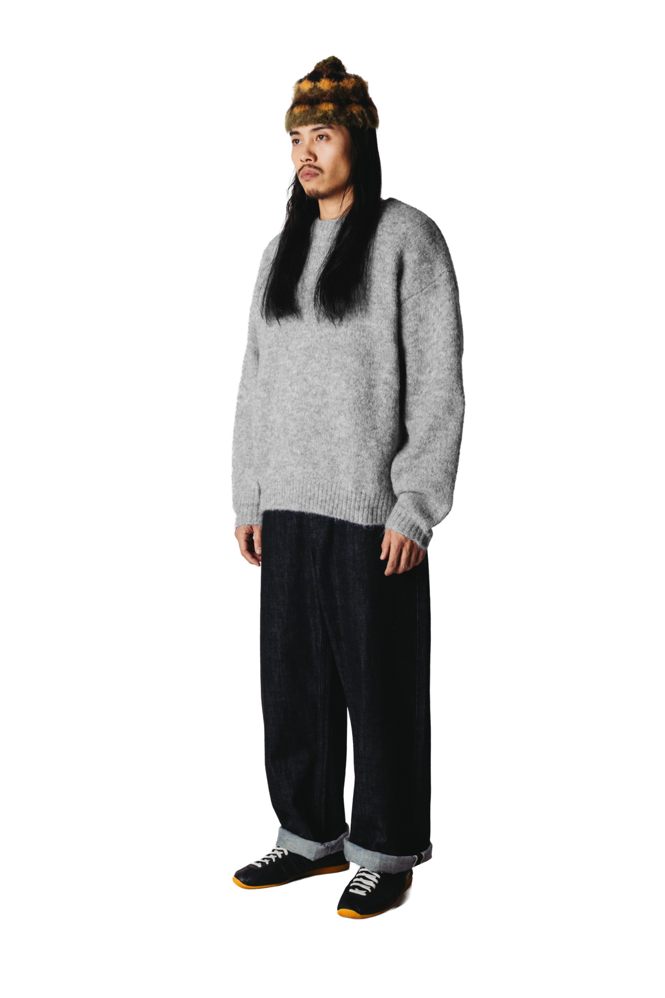 KURT MOHAIRY CREWNECK - DARK GREY MELANGE