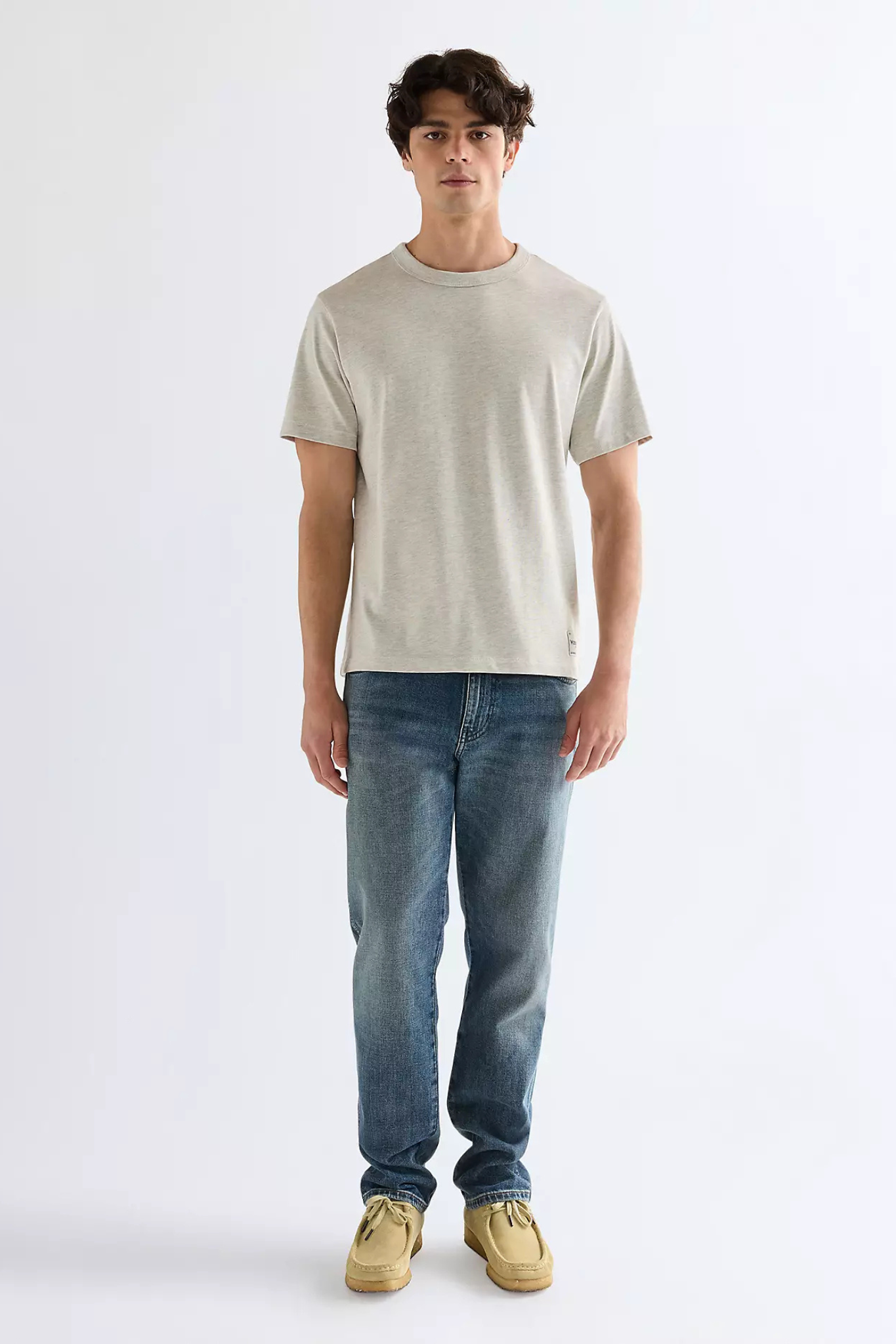 SS SOLID T-SHIRT - OAT MEAL