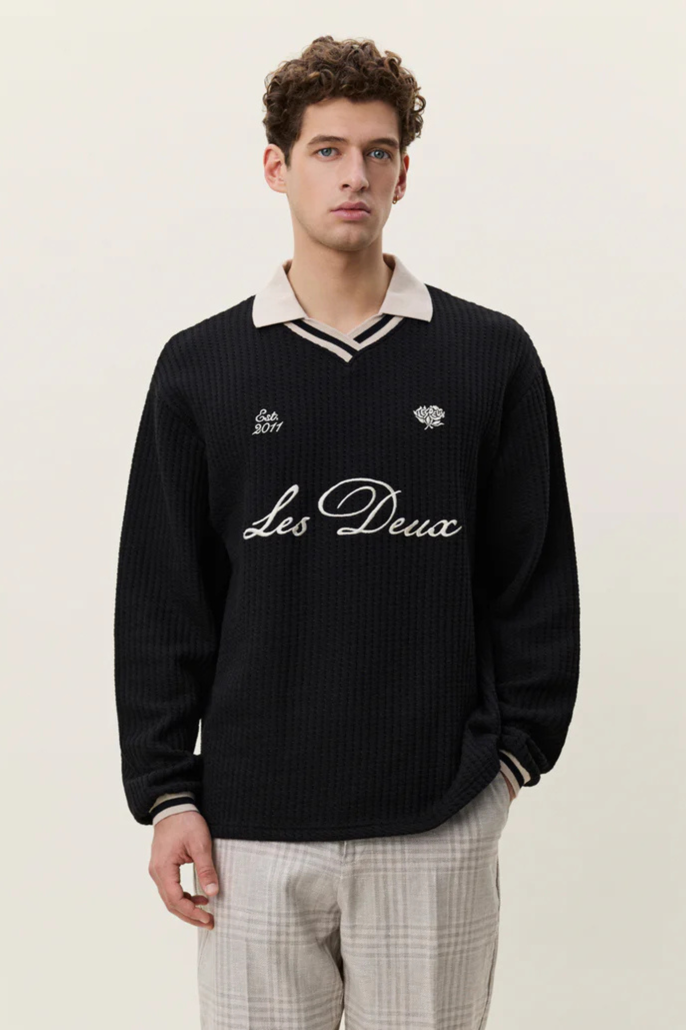 WAFFLE LS FOOTBALL JERSEY - BLACK