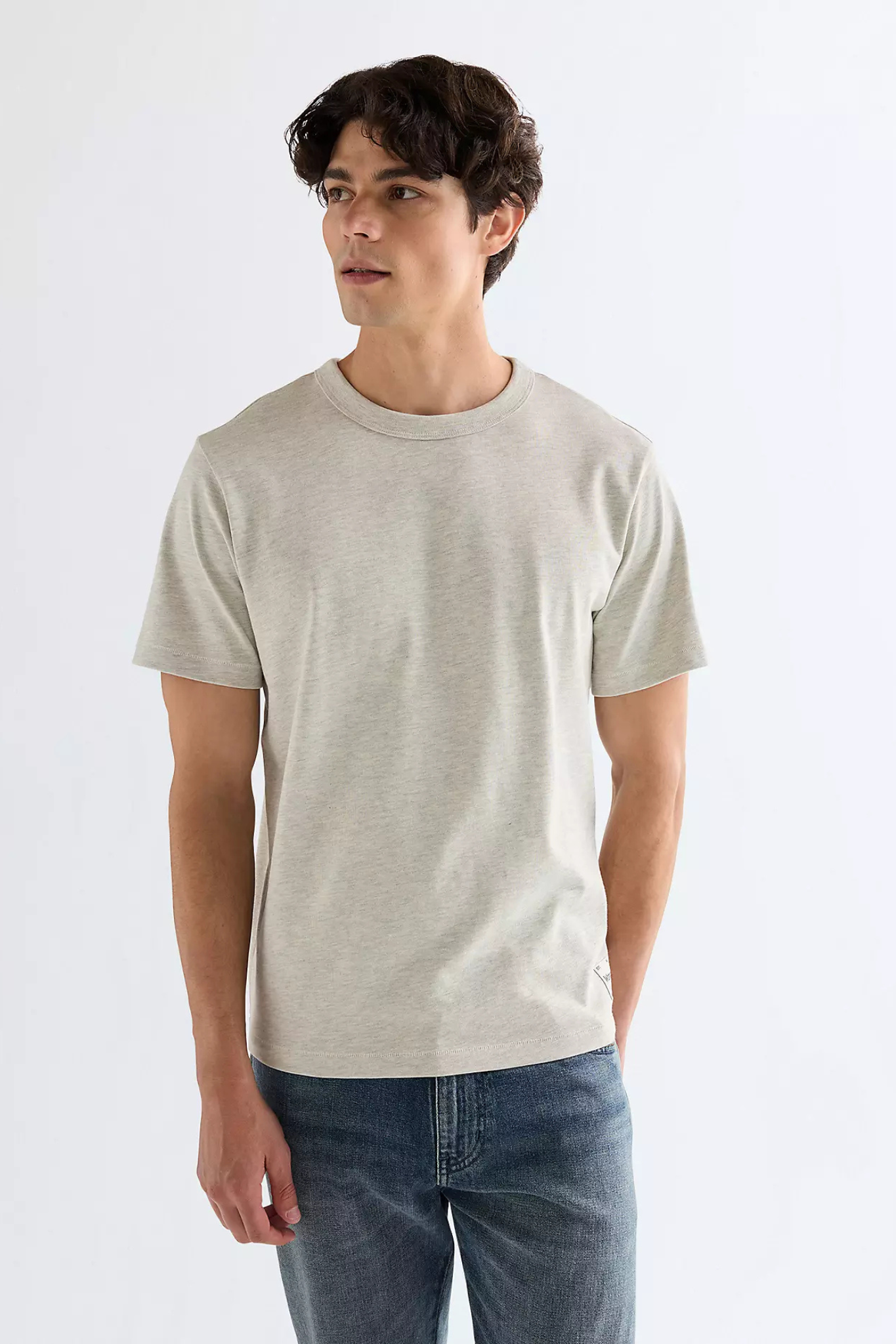 SS SOLID T-SHIRT - OAT MEAL