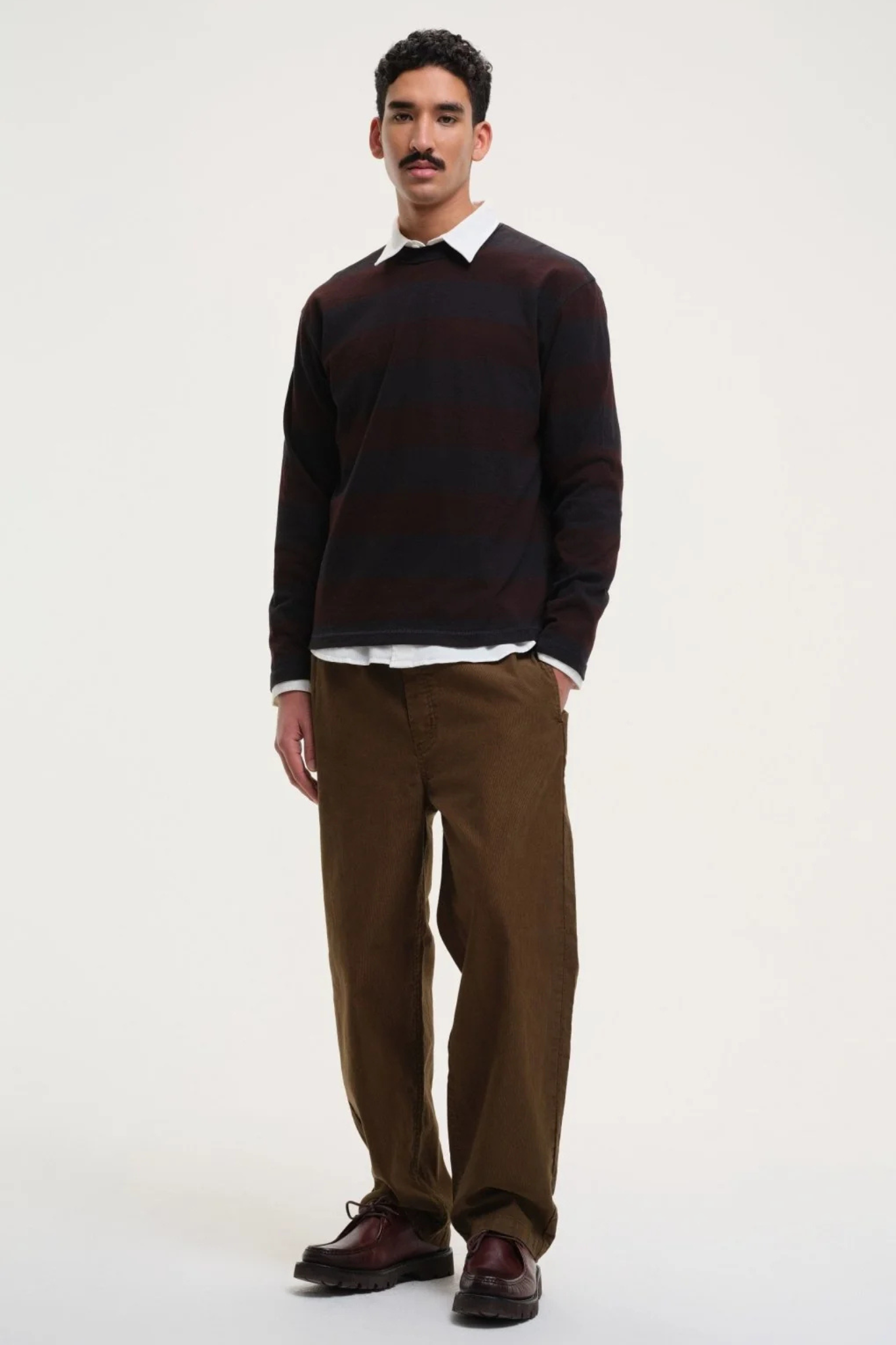 OBEL SWEATER - BLACK/BORDAUX