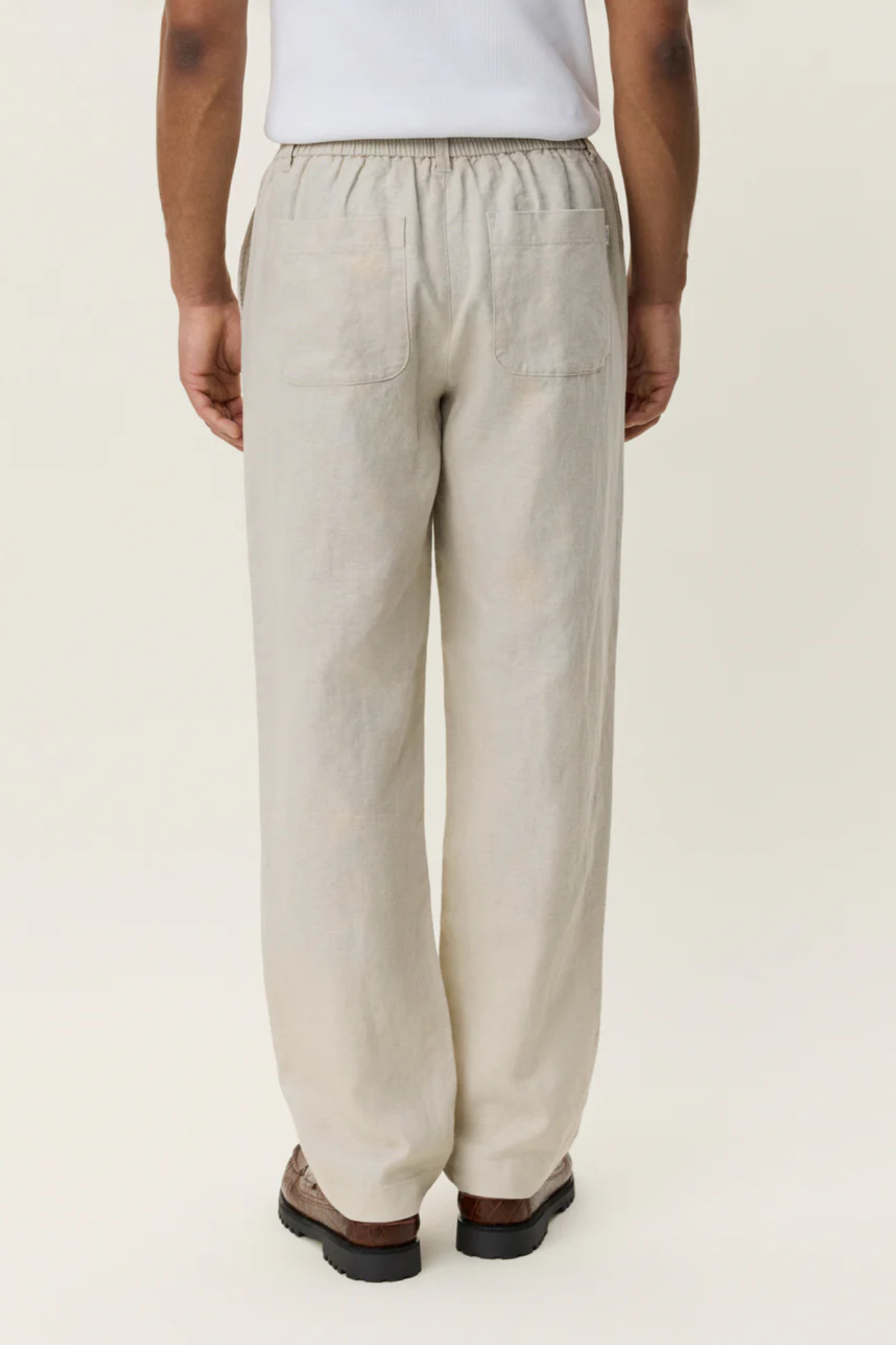 LINEN COMFORT SUIT PANTS - LIGHT SAND