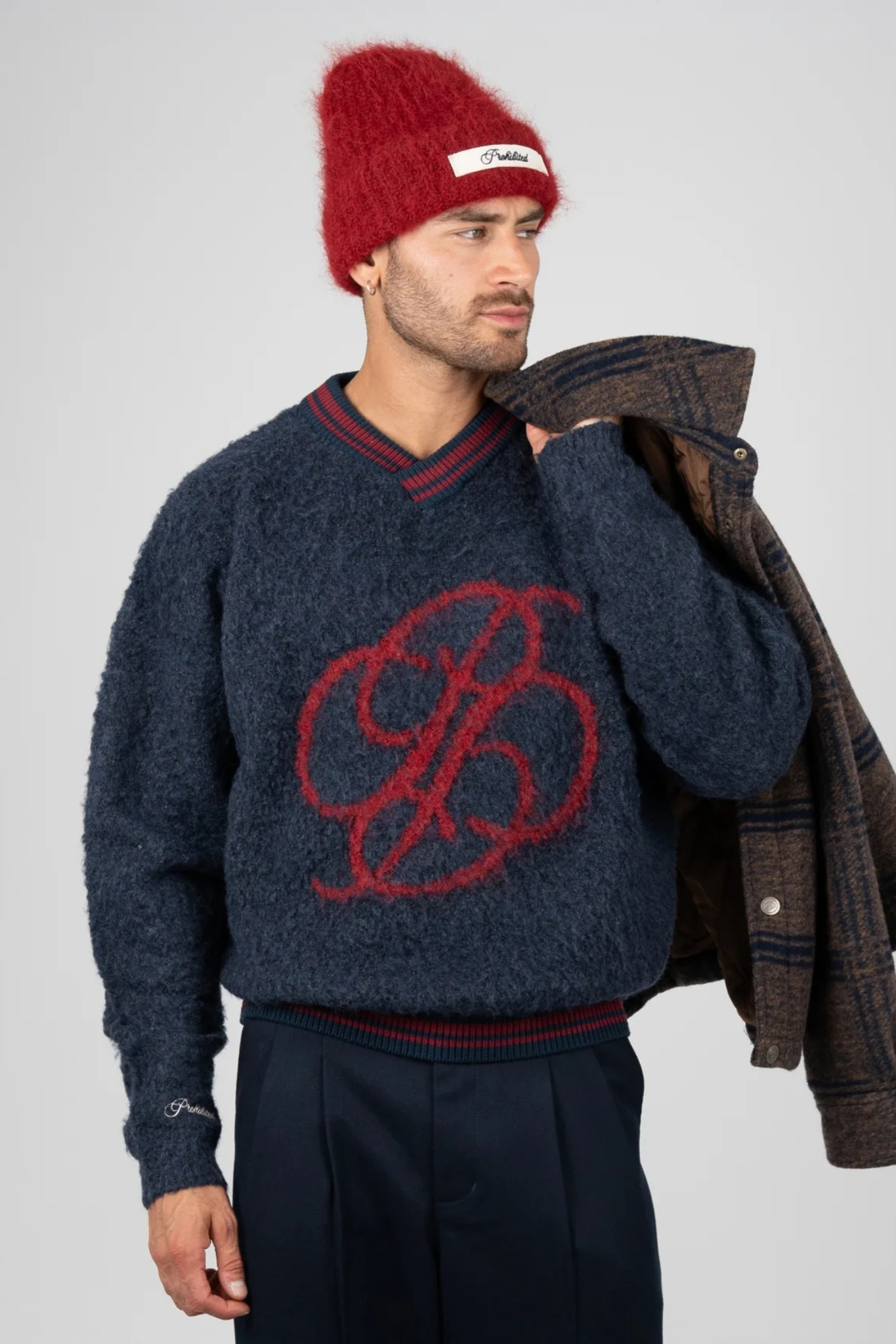 FUZZY KNIT SWEATER - MIDNIGHT BLUE