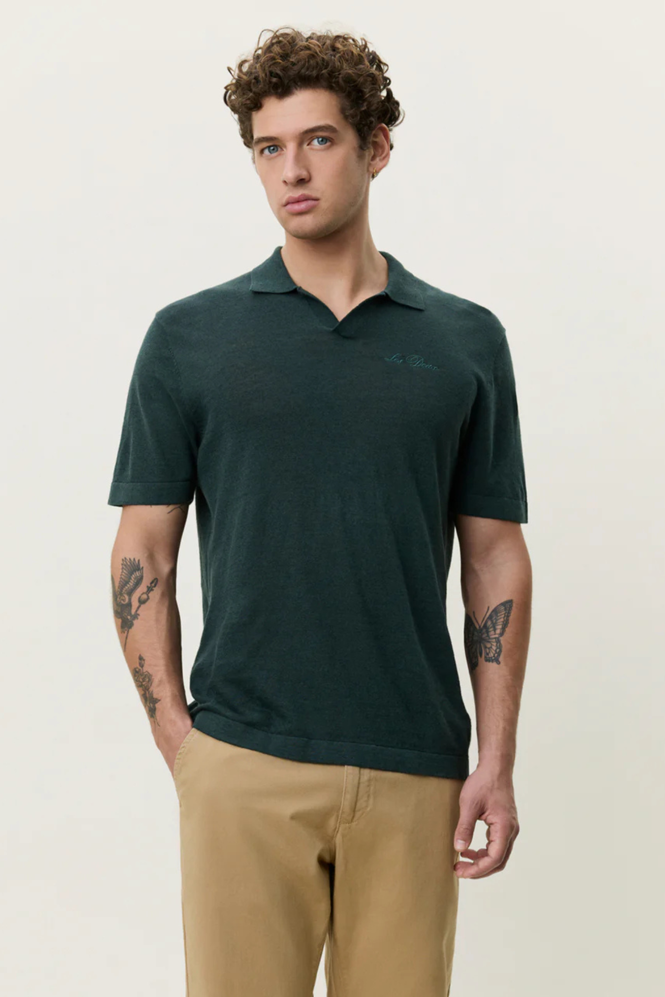 SIGNATURE KNIT POLO - PINE GREEN