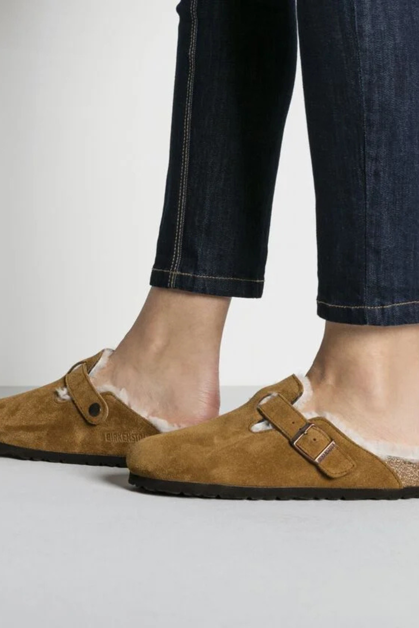 BOSTON VL/SHEARLING SANDALS - MINK