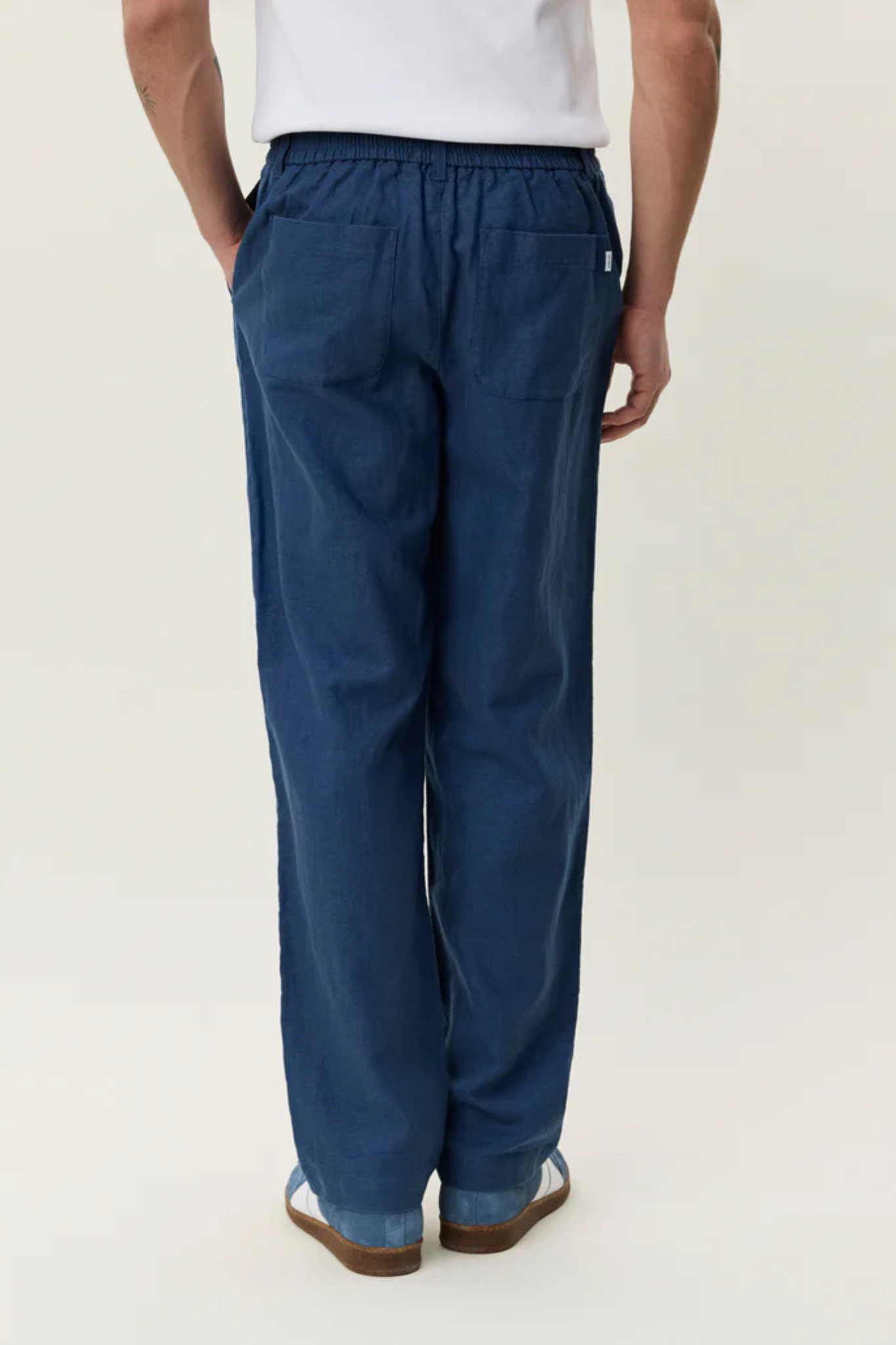 LINEN COMFORT SUIT PANTS - DARK DENIM BLUE