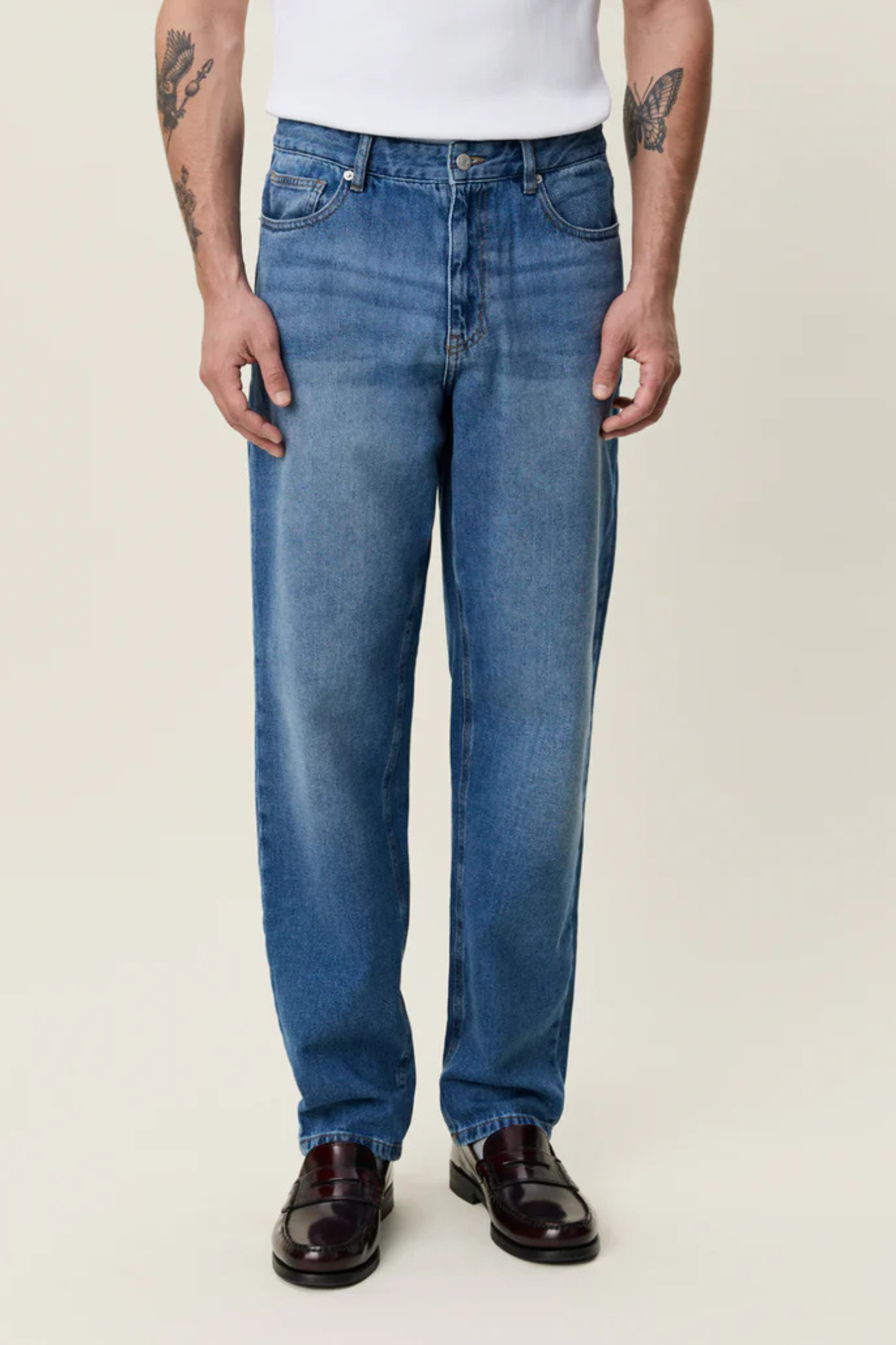 RYDER WASHED DENIM JEANS - MEDIUM INDIGO WASH