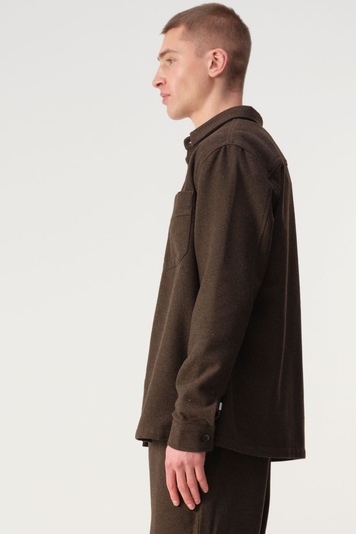SCE WOOL OVERSHIRT - BROWN MELANGE