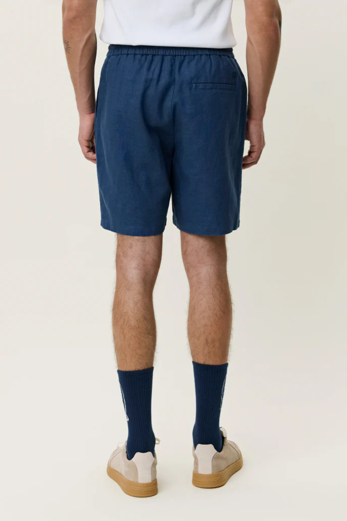 DRAWSTRING LININ SHORTS - DARK DENIM BLUE
