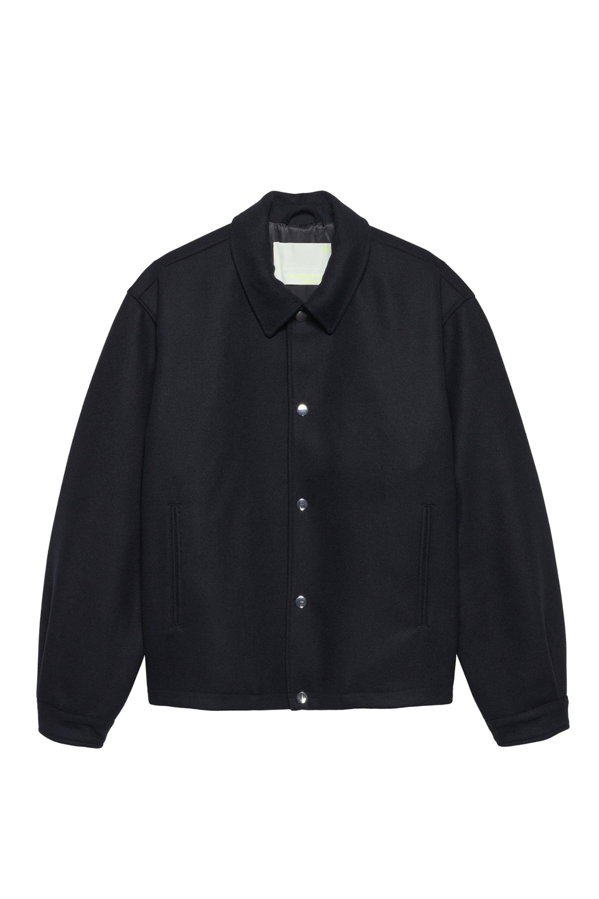 WOOL COACH JACKET - BLACK