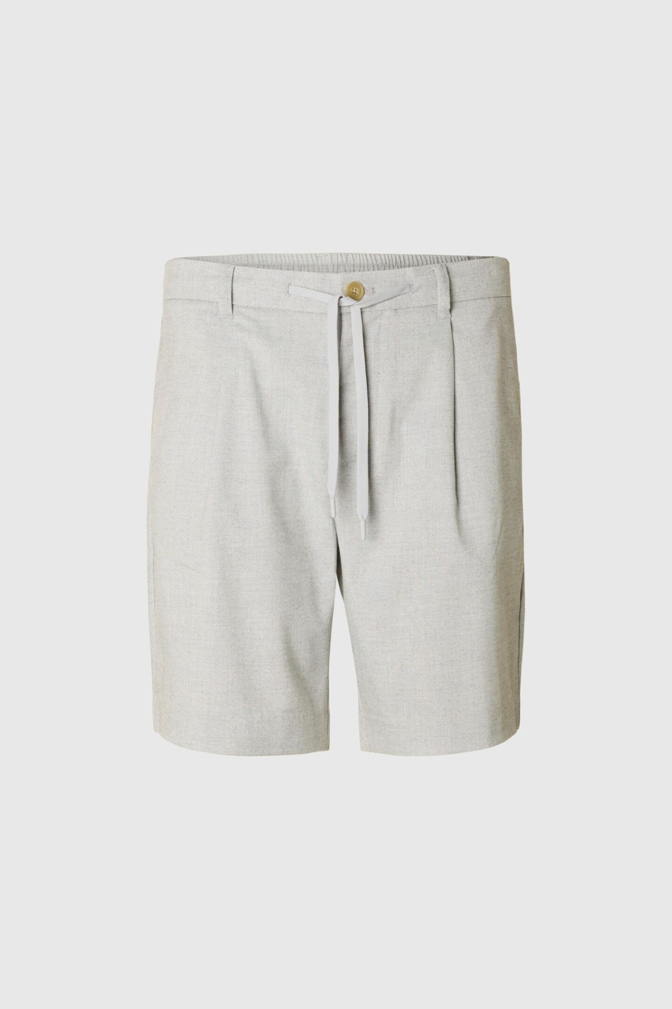 SLHREGULAR-LEROY PLEAT SHORTS - LIGHT GREY MELANGE
