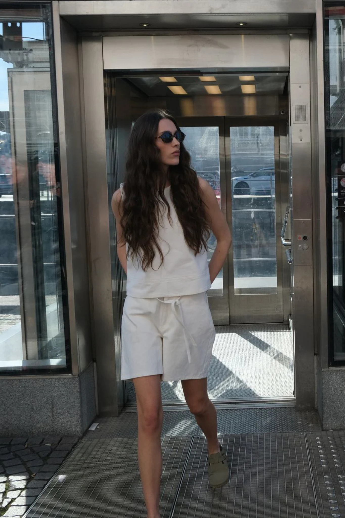 NAOMA SOLID SHORTS - SOFT WHITE