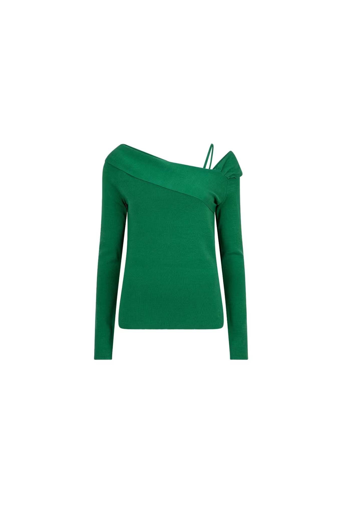 WAVE ASYMMETRIC KNITTED SWEATER - RADIANT GREEN