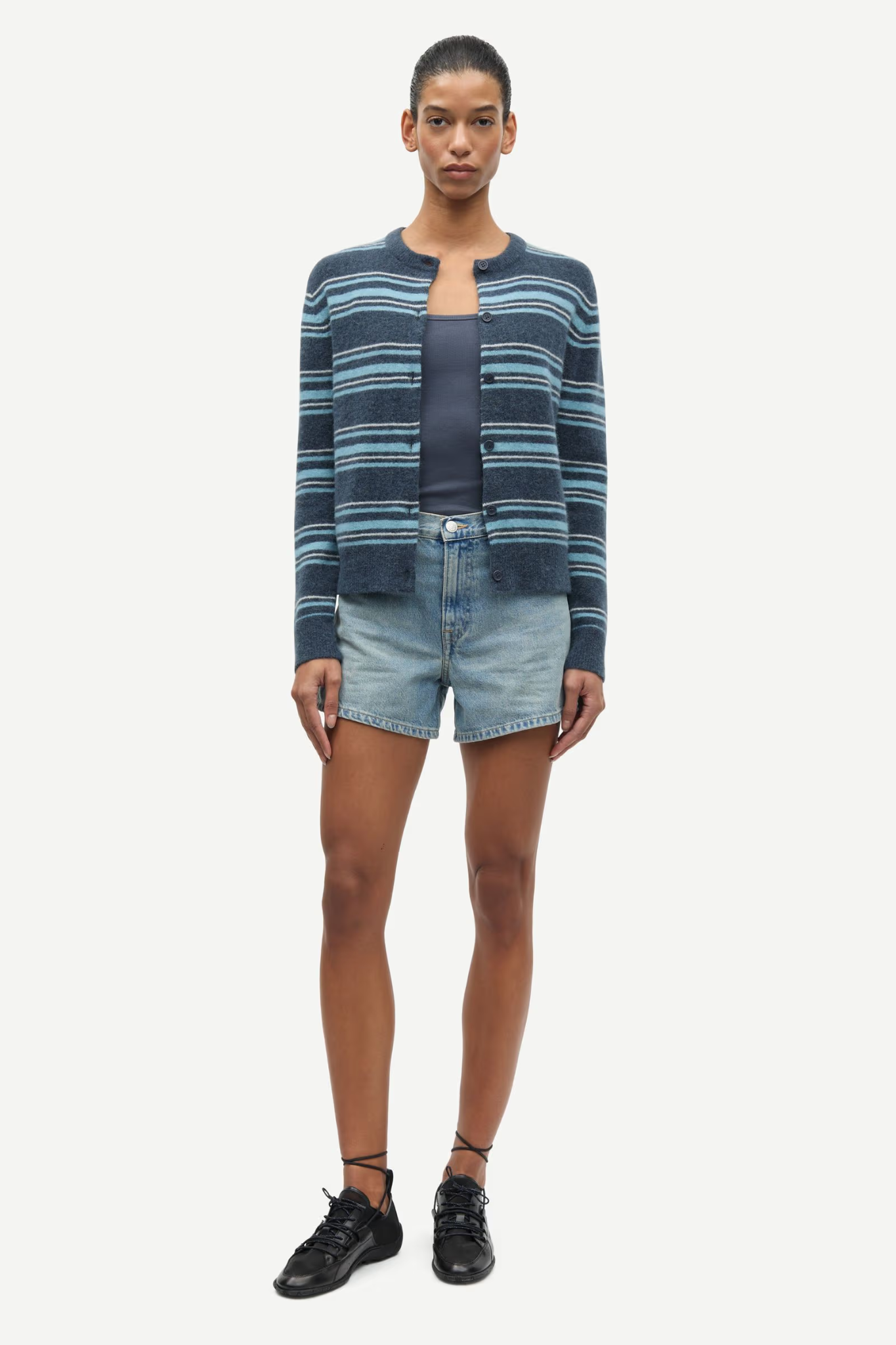 NOR SHORT CARDIGAN - OMBRE BLUE