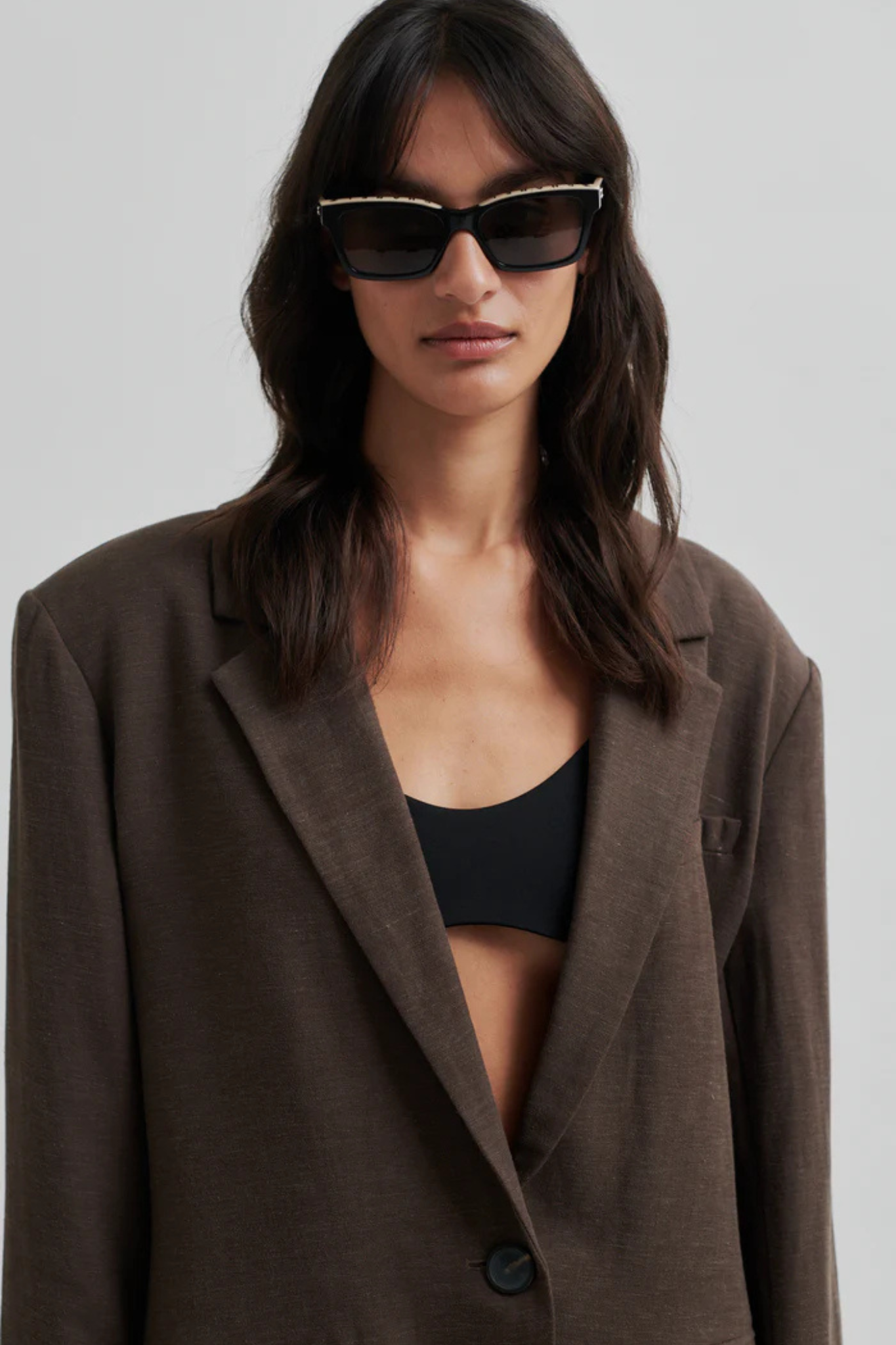 LINO NEW FIT BLAZER - CHOCOLATE BROWN