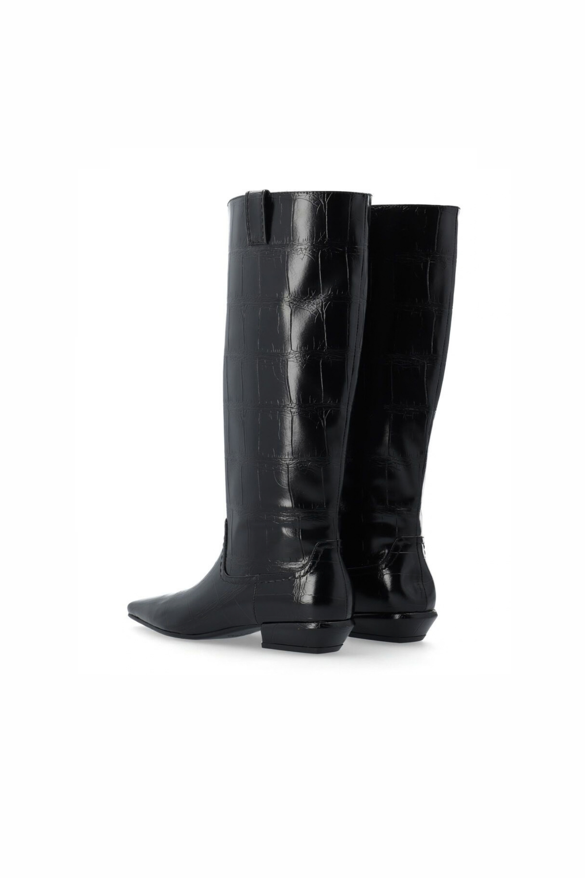 VIVIENNE PULL-ON LAARZEN - ZWART CROCO