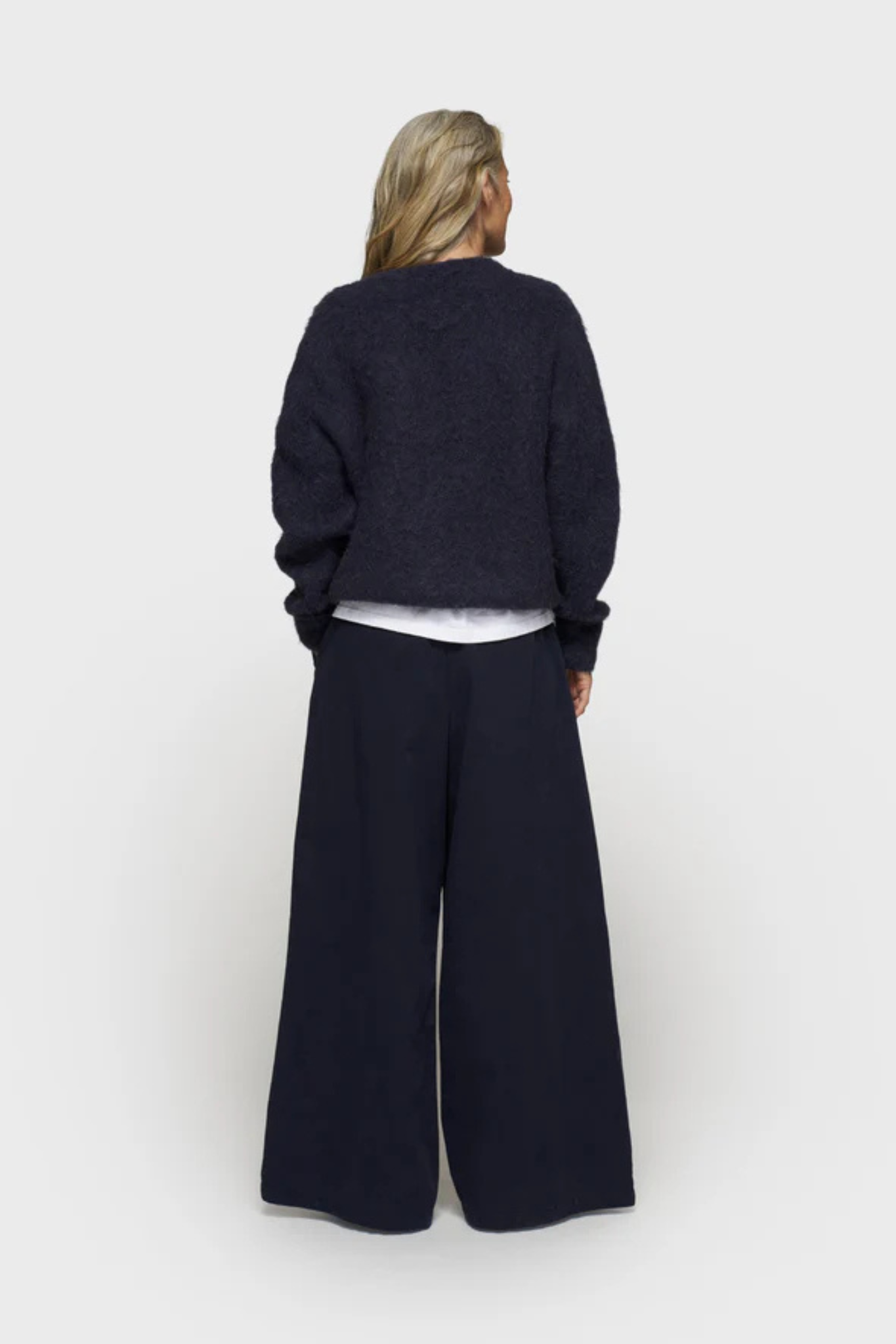 WIDE PANTS TWILL - DARK NAVY