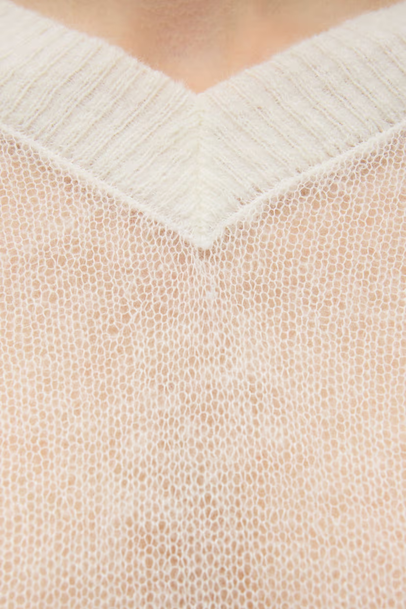 DOVA LS V-N KNIT - SILVER BIRCH