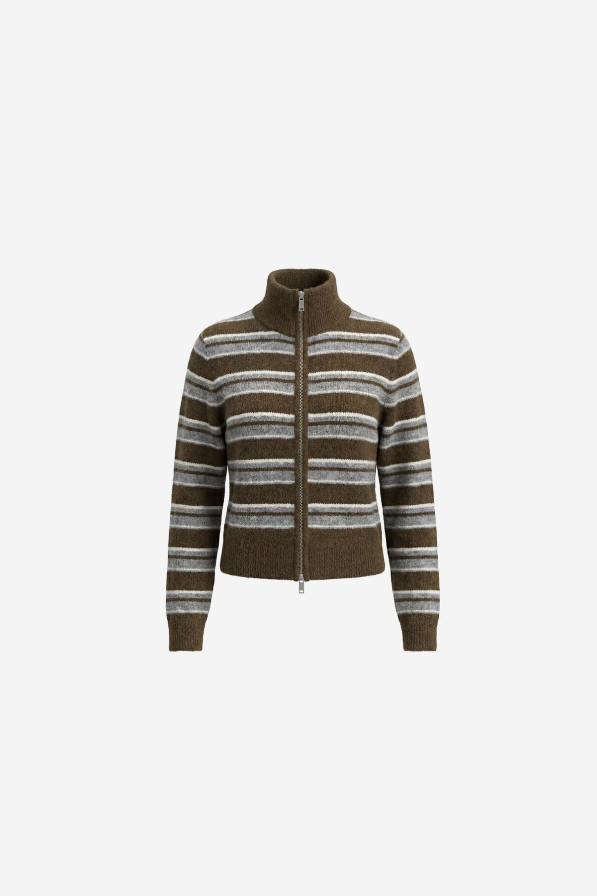 BESSIE LS CARDIGAN - OLIVE STRIPE