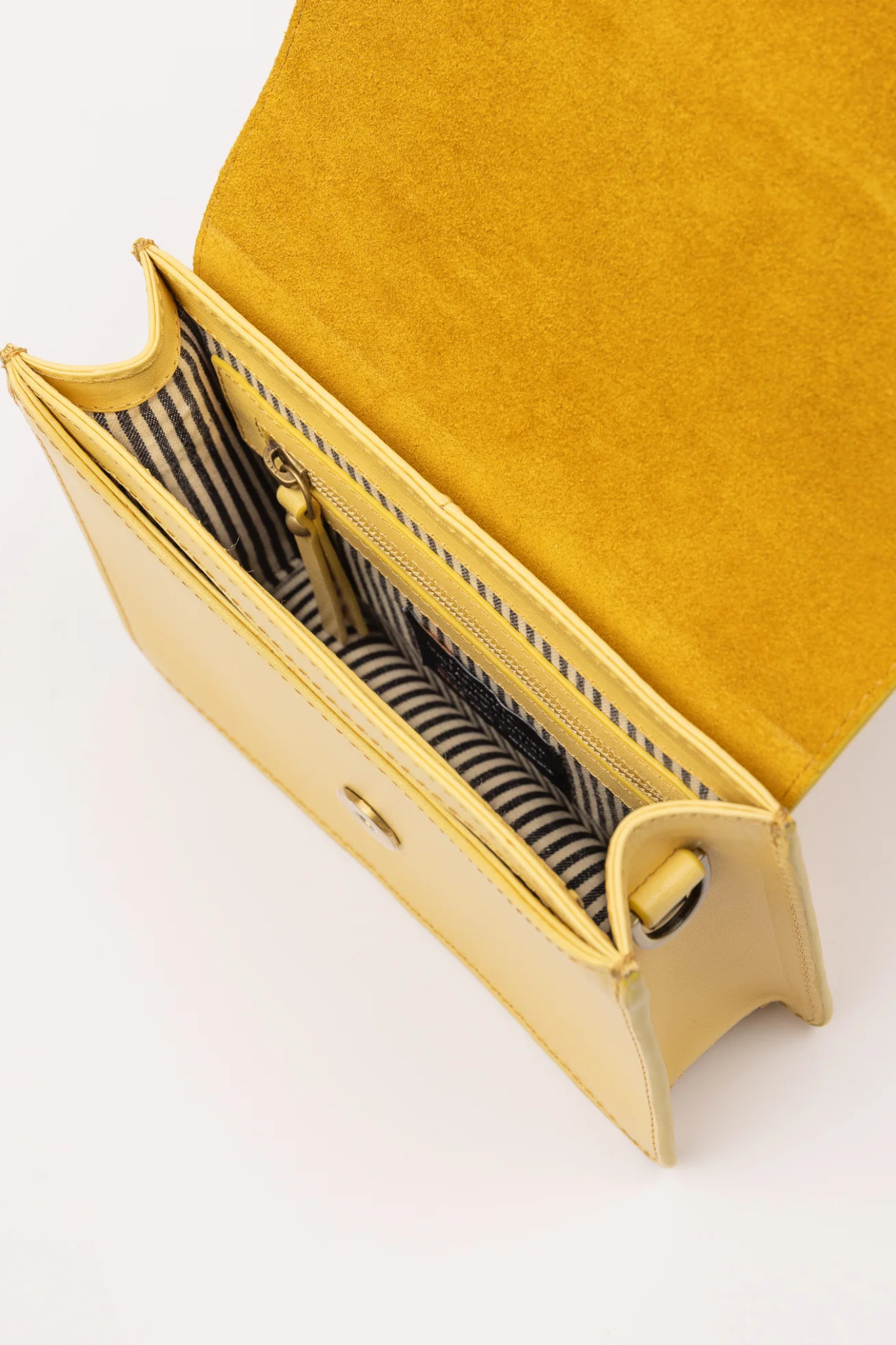 O MY BAG audrey mini bag in butter yellow leather. Close front view