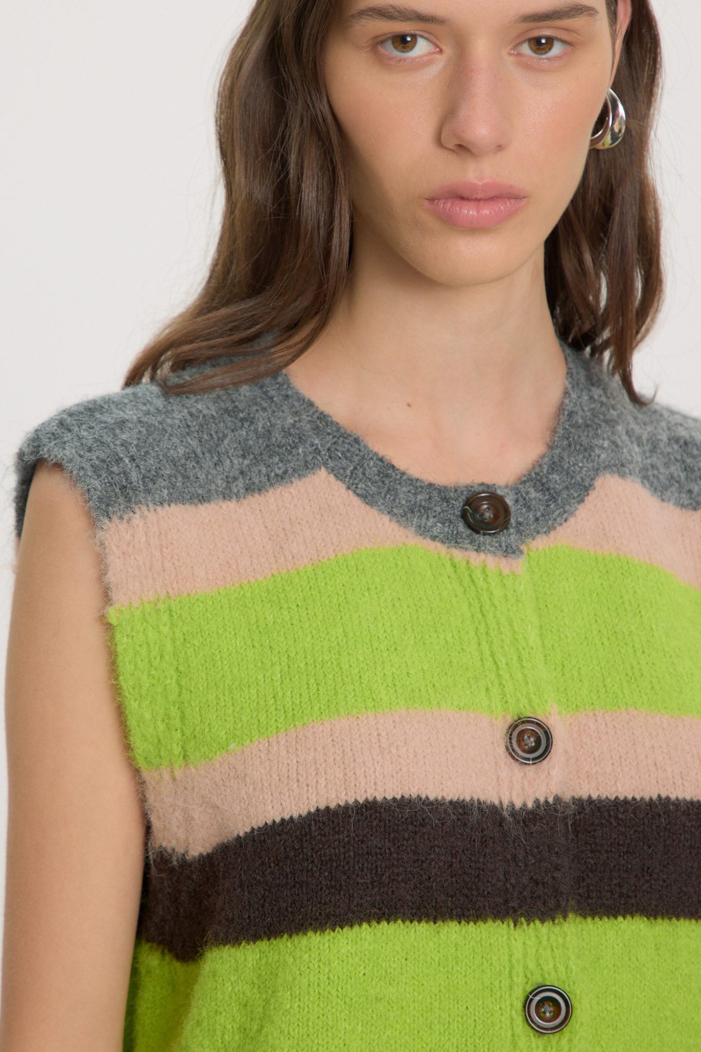 WEDEKE KNIT VEST - MULTI STRIPE