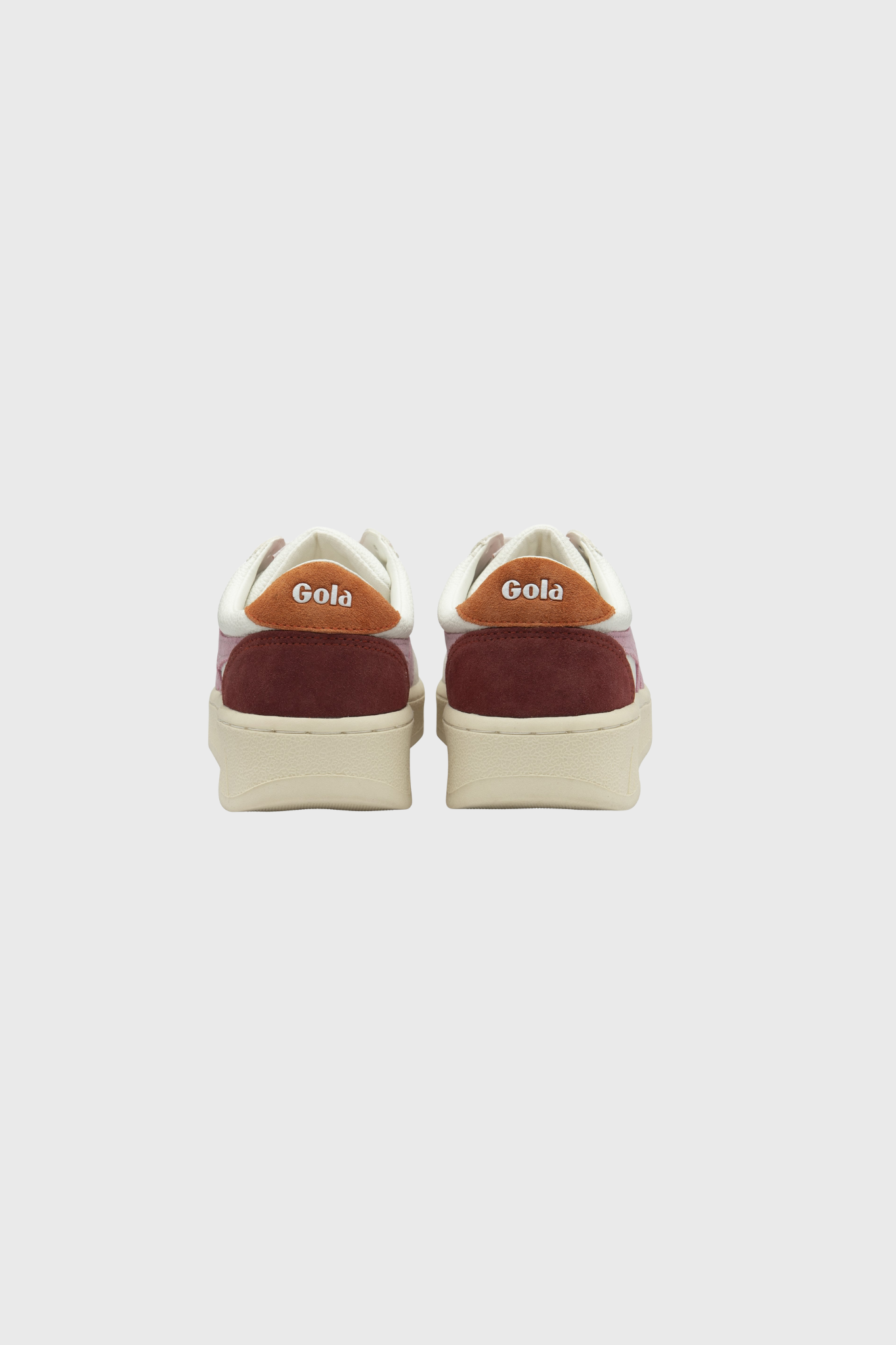 GOLA GRANDSLAM TRIDENT WOMEN SNEAKERS - WHITE/CANDY/MOODY ORANGE. Back view