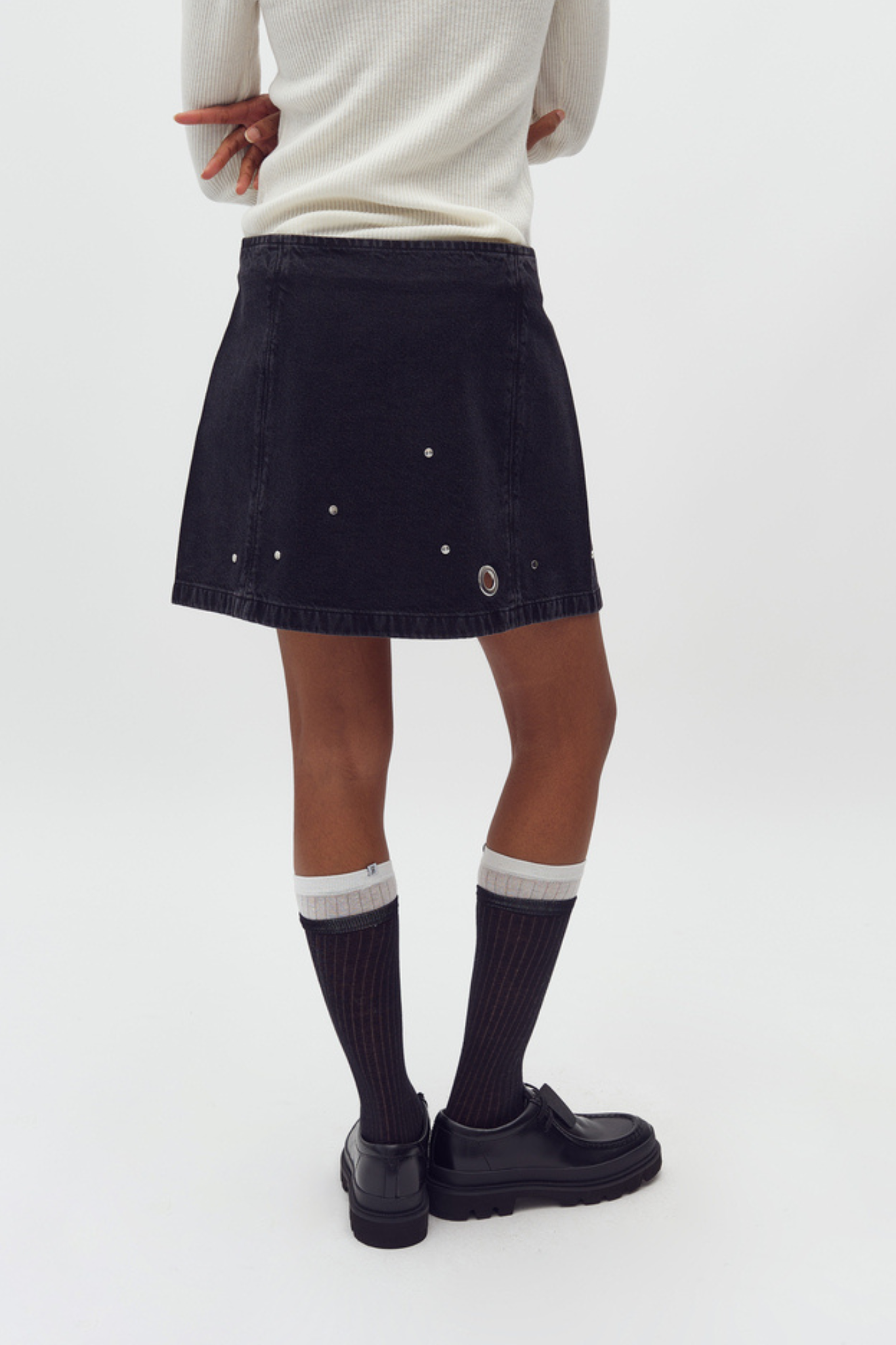 KEYANA SKIRT - BLACK MIDNIGHT WASH