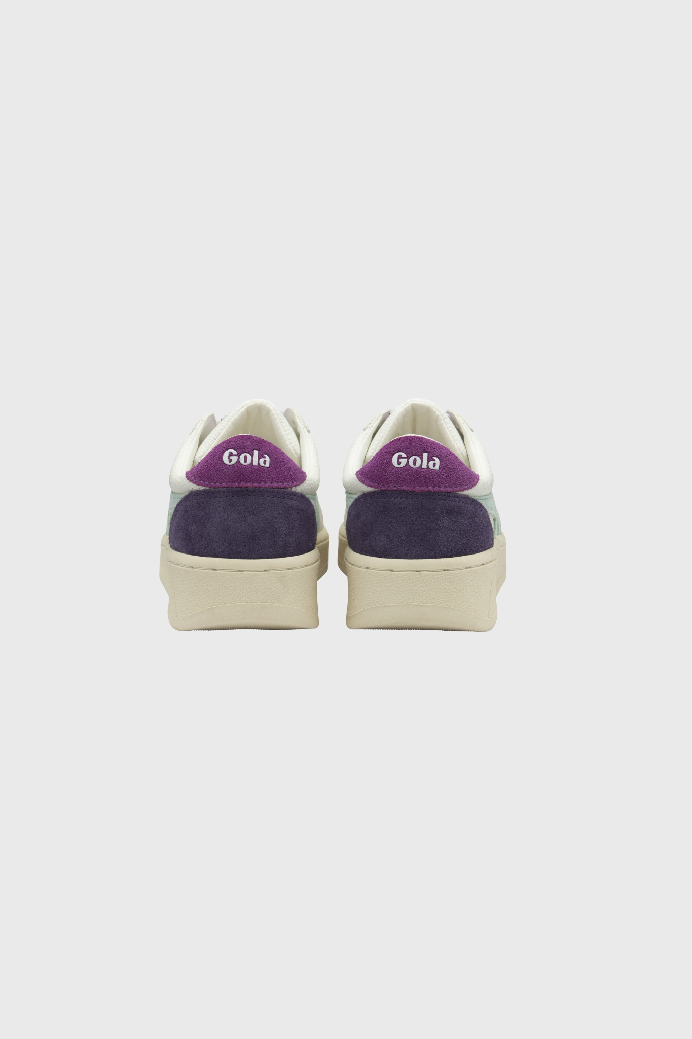 GOLA GRANDSLAM TRIDENT WOMEN SNEAKERS - WHITE/SURF/FOXGLOVE. Back view