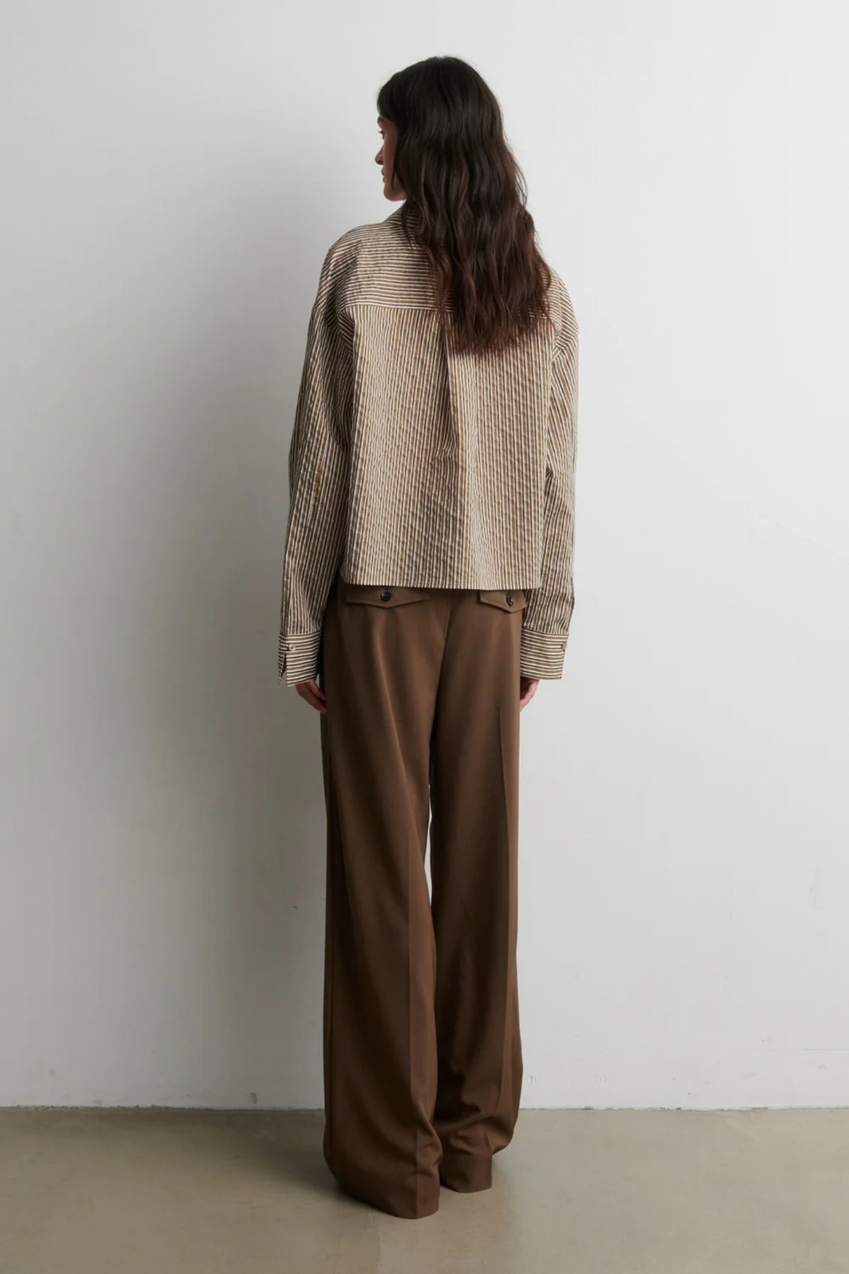 VENA CROPPED SHIRT - CAMEL
