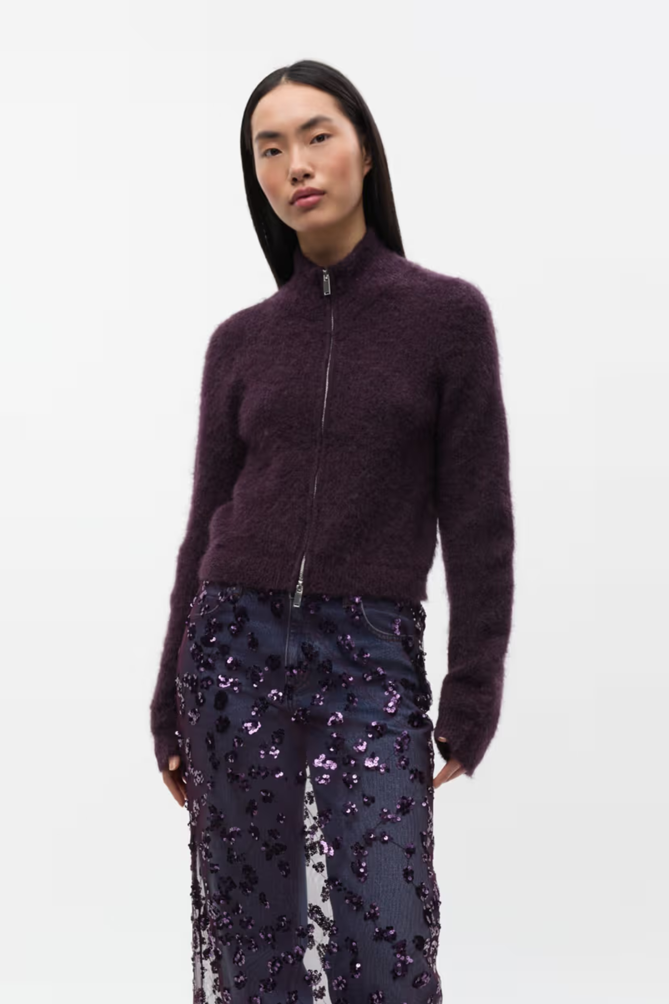 BESSIE LS CARDIGAN - PLUM PERFECT MEL