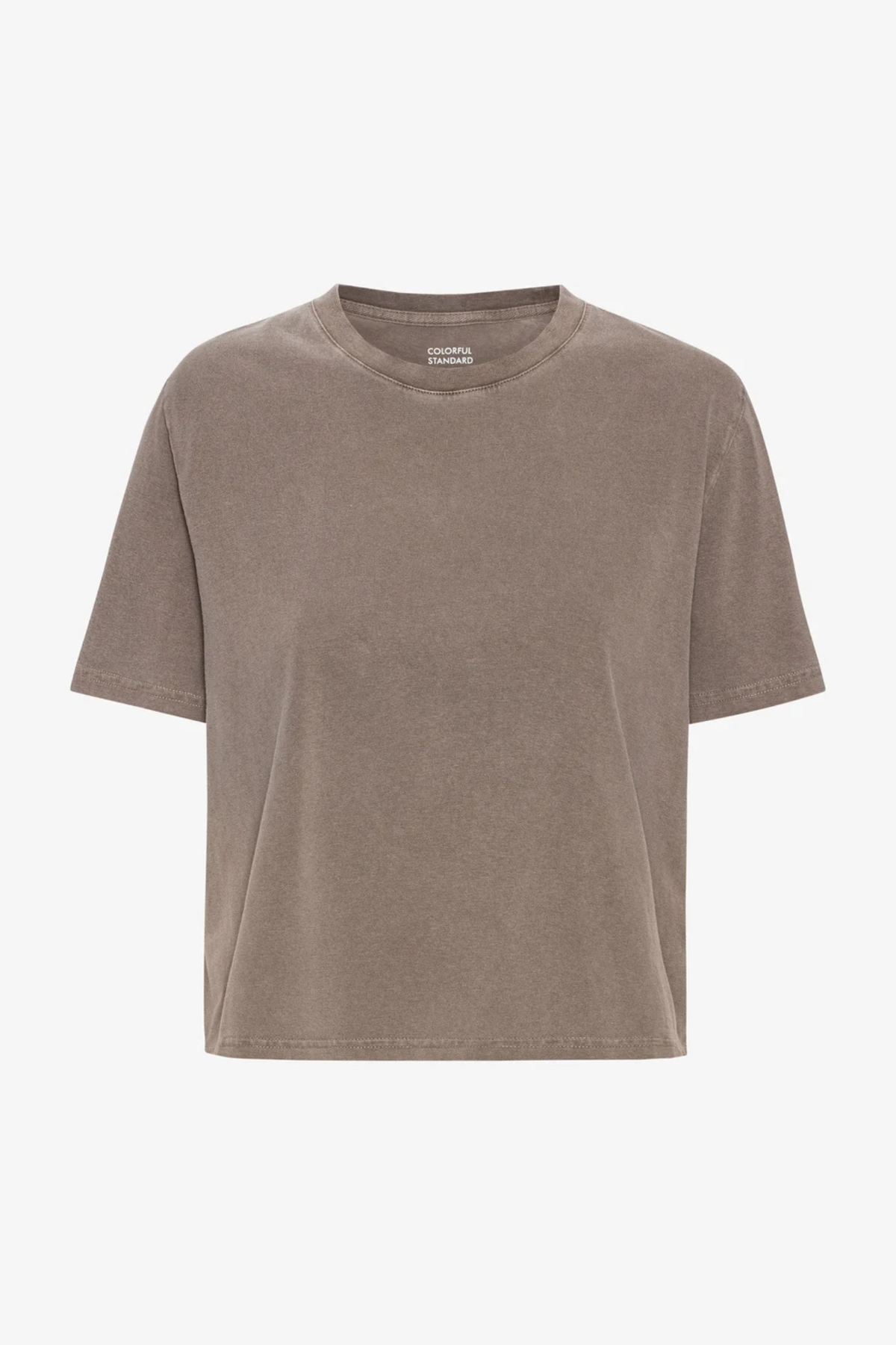 BIOLOGISCH BOXY CROP T-SHIRT - FADED KHAKI