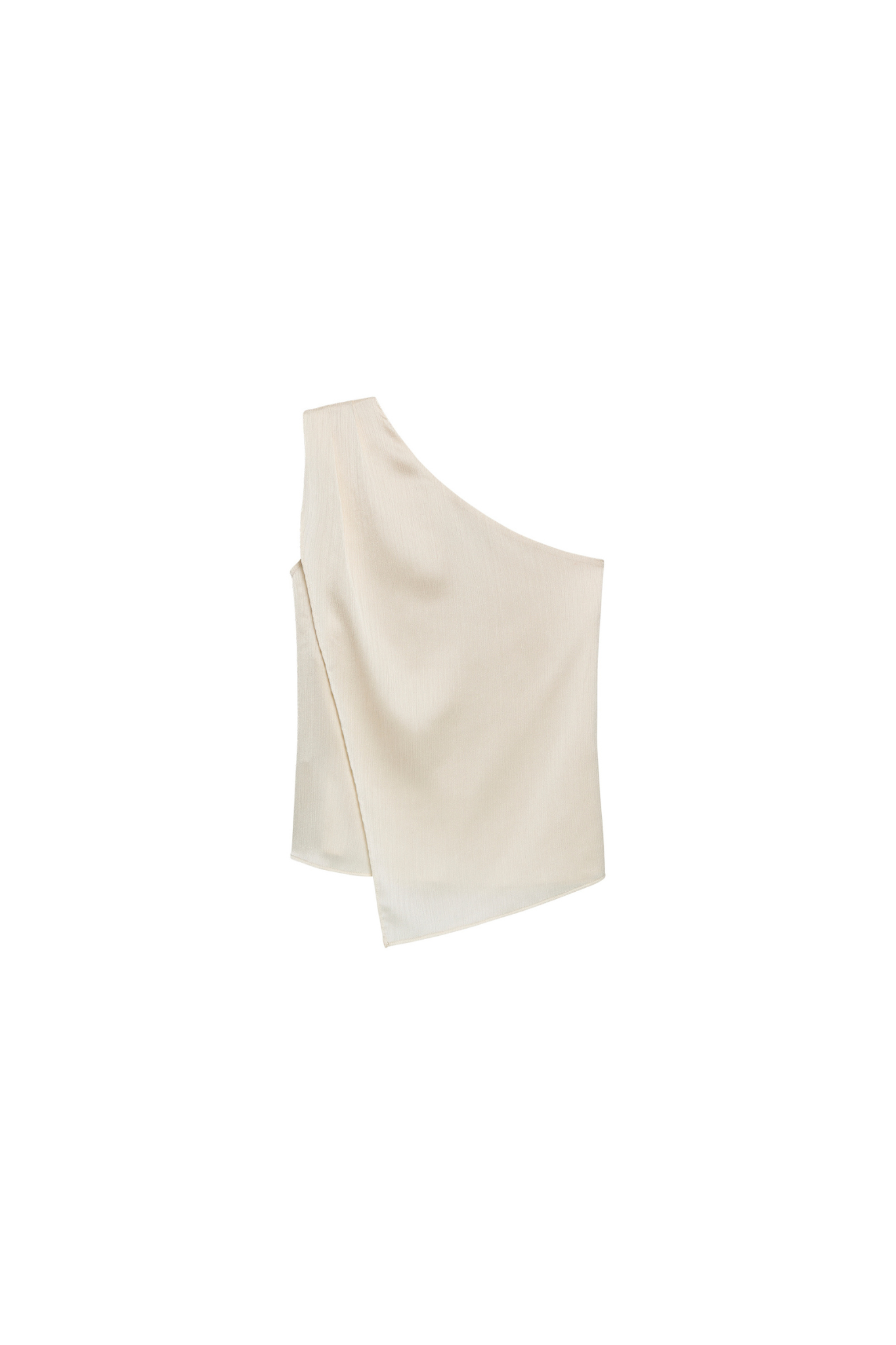 ASYMETRIC TEXTURED TOP - EGRET