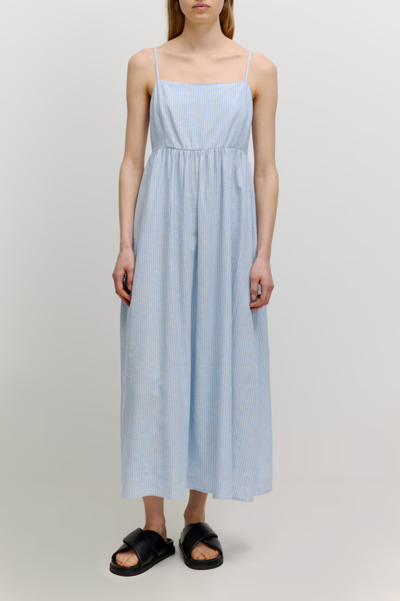 EMMI DRESS - BLUE AND WHITE STRIPE