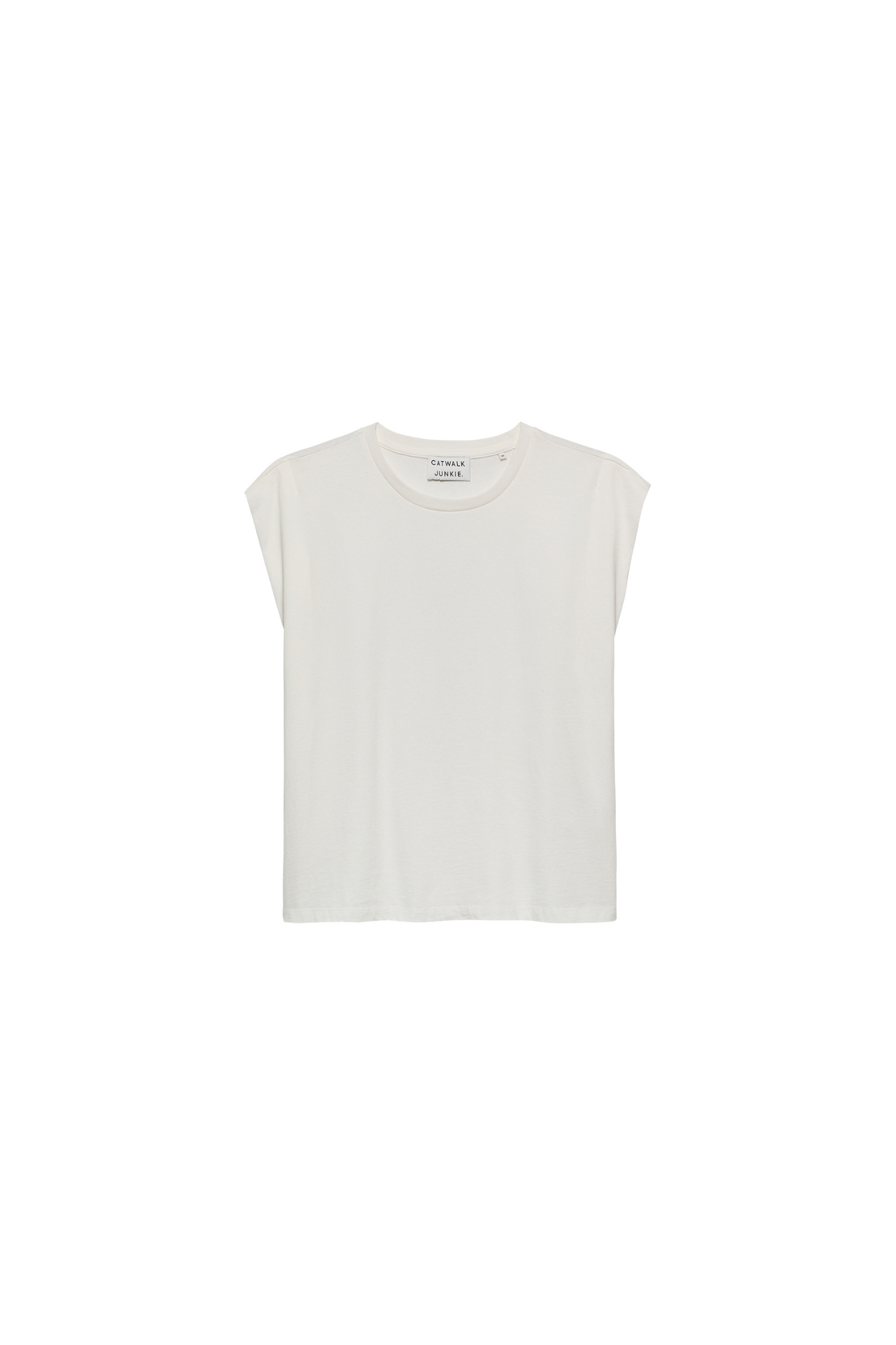 FOLDED SHOULDER SINGLET TOP - OFF WHITE