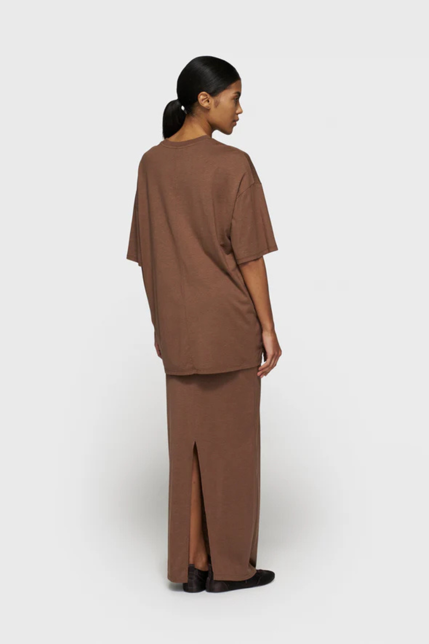 OVERSIZED JERSEY T-SHIRT - TRUFFLE