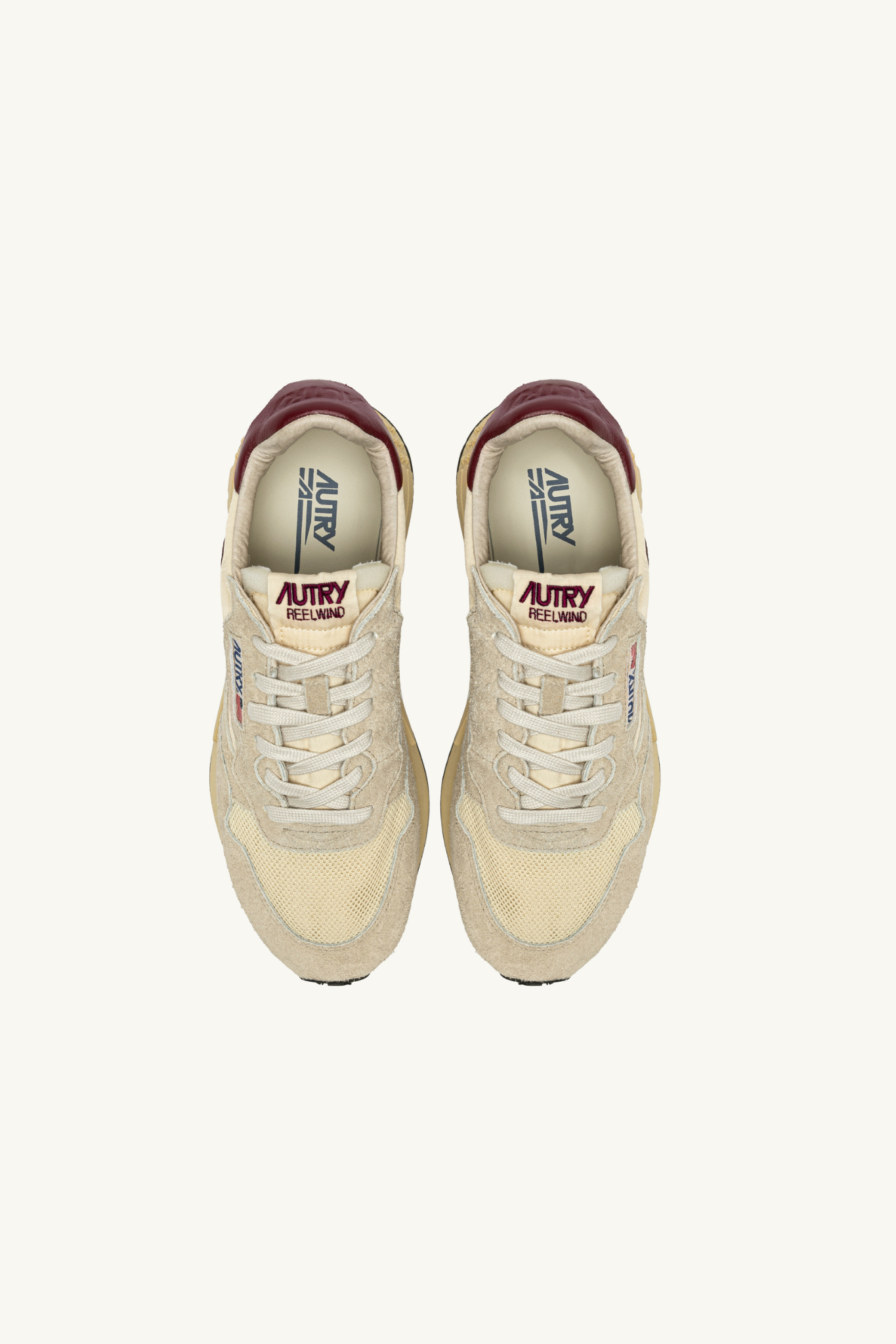 WWLW-UT25 - REELWIND LOW WOMEN SNEAKERS - SUEDE/NET ECRU/RUB WINE