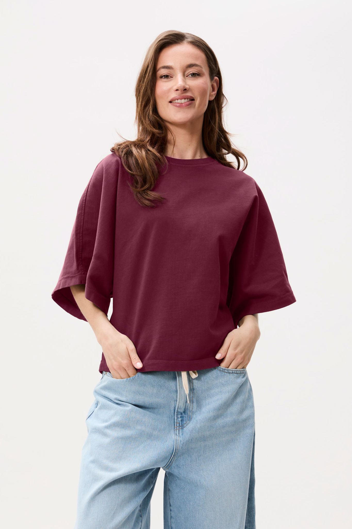 BATSLEEVE T-SHIRT - MERLOT