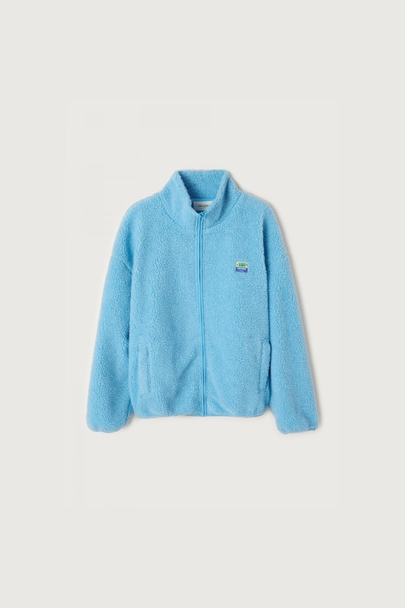 American Vintage hoktown jacket in sky blue. Front flatlay view