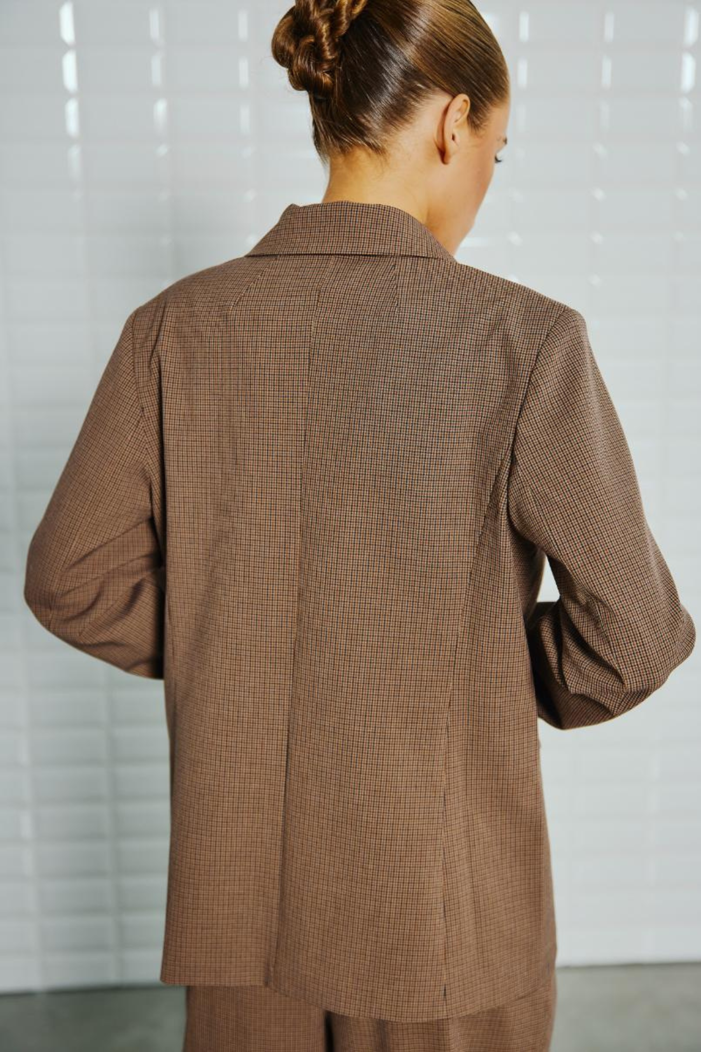 COLETTE TAILORED BLAZER - COGNAC CHECK