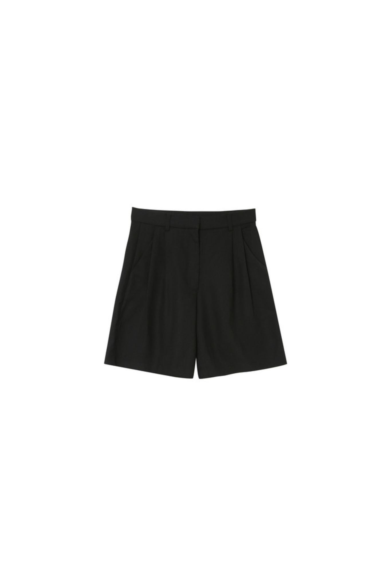 Grace & Mila pastel bermuda short in black. Front flatlay view